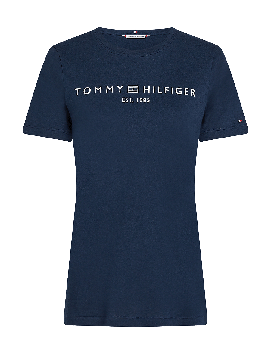 Tommy Hilfiger - CORP LOGO BOXY C-NK S/S T-SHIRT - t-shirts - dark blue - 1
