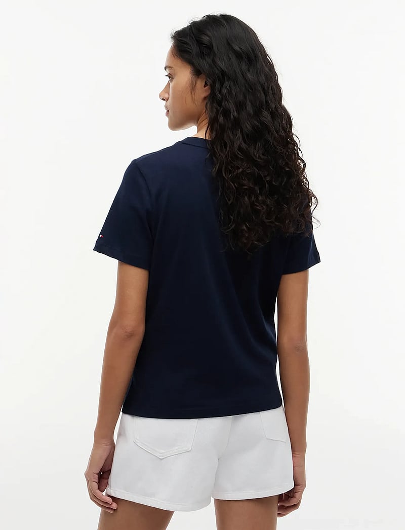 Tommy Hilfiger - REG CORP LOGO C-NK SS - t-paidat - dark blue - 3