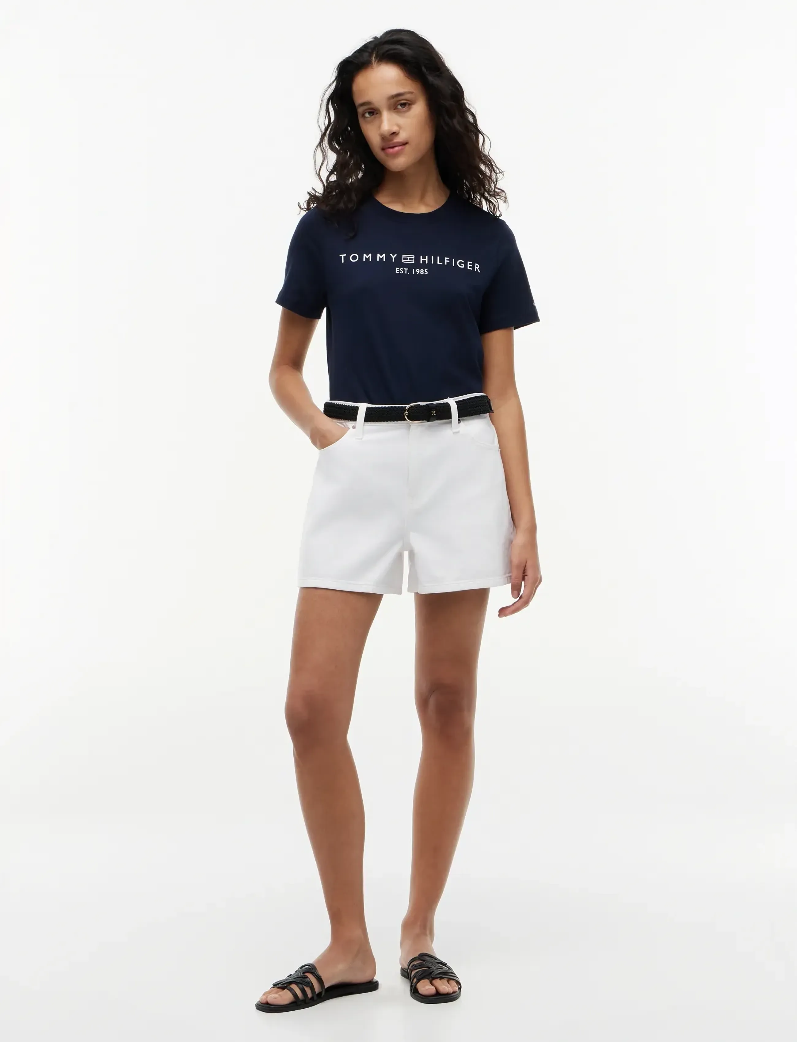 Tommy Hilfiger - REG CORP LOGO C-NK SS - t-shirts - dark blue - 5