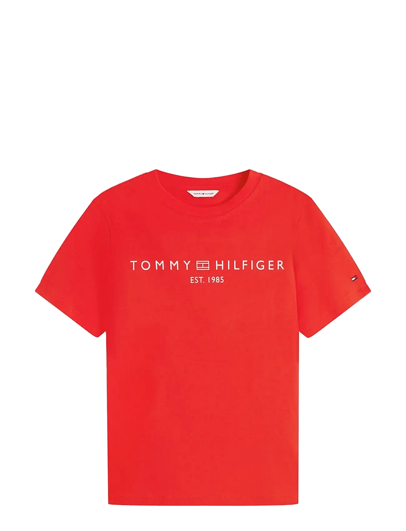 Tommy Hilfiger - REG CORP LOGO C-NK SS - t-shirts - fire red - 1