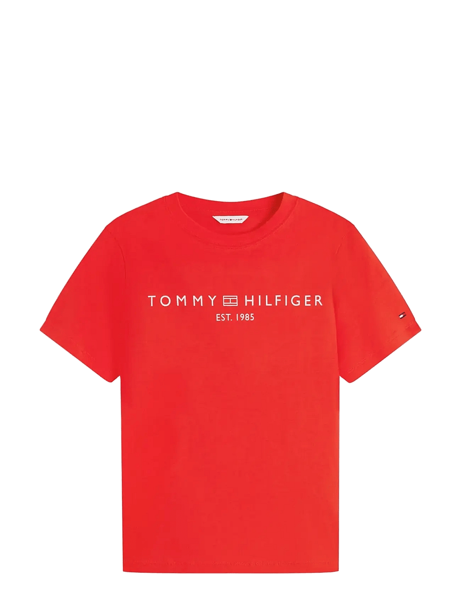 Tommy Hilfiger - REG CORP LOGO C-NK SS - t-shirts - fire red - 1