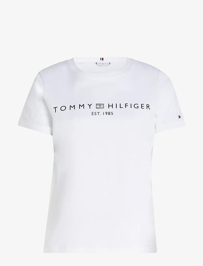 Tommy Hilfiger - REG CORP LOGO C-NK SS - t-shirts - optic white - 1