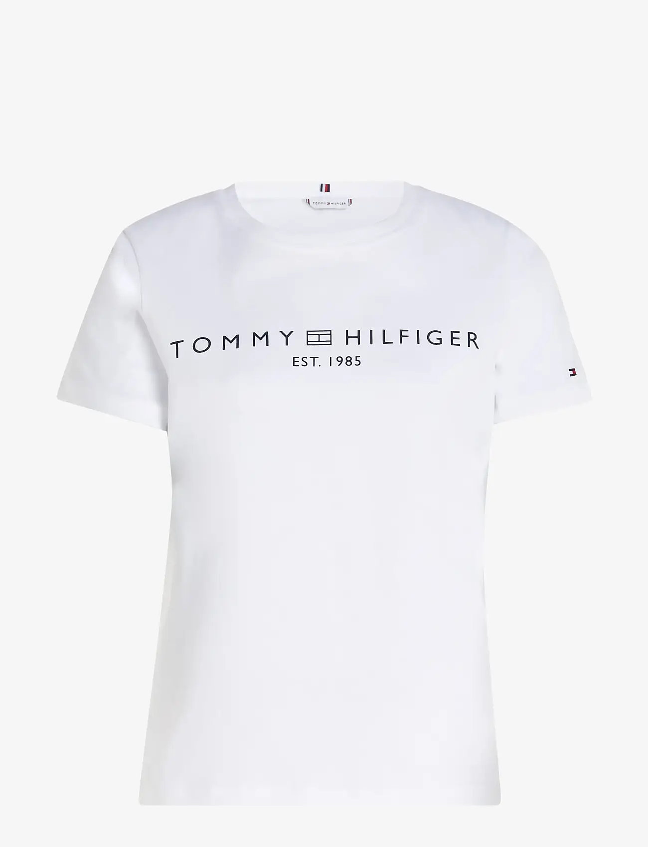 Tommy Hilfiger - REG CORP LOGO C-NK SS - t-shirts - th optic white - 1