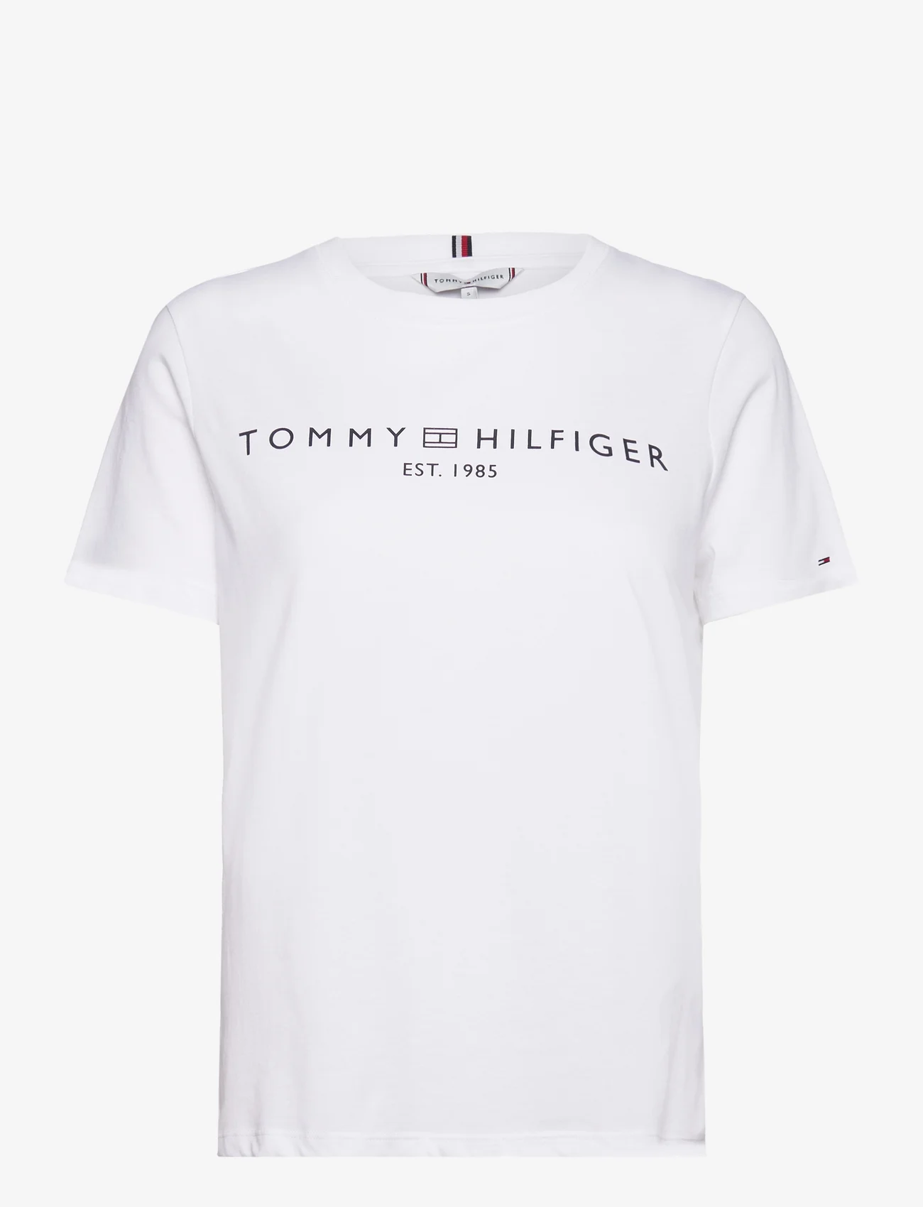 Tommy Hilfiger - REG CORP LOGO C-NK SS - najniższe ceny - th optic white - 0