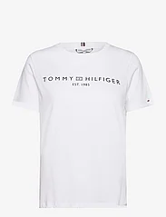 Tommy Hilfiger - REG CORP LOGO C-NK SS - zemākās cenas - th optic white - 0