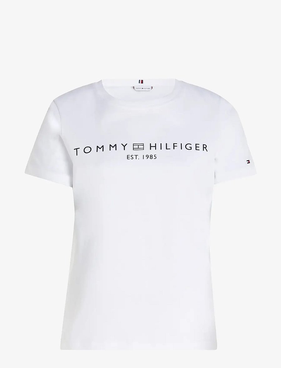 Tommy Hilfiger - REG CORP LOGO C-NK SS - t-paidat - th optic white - 1