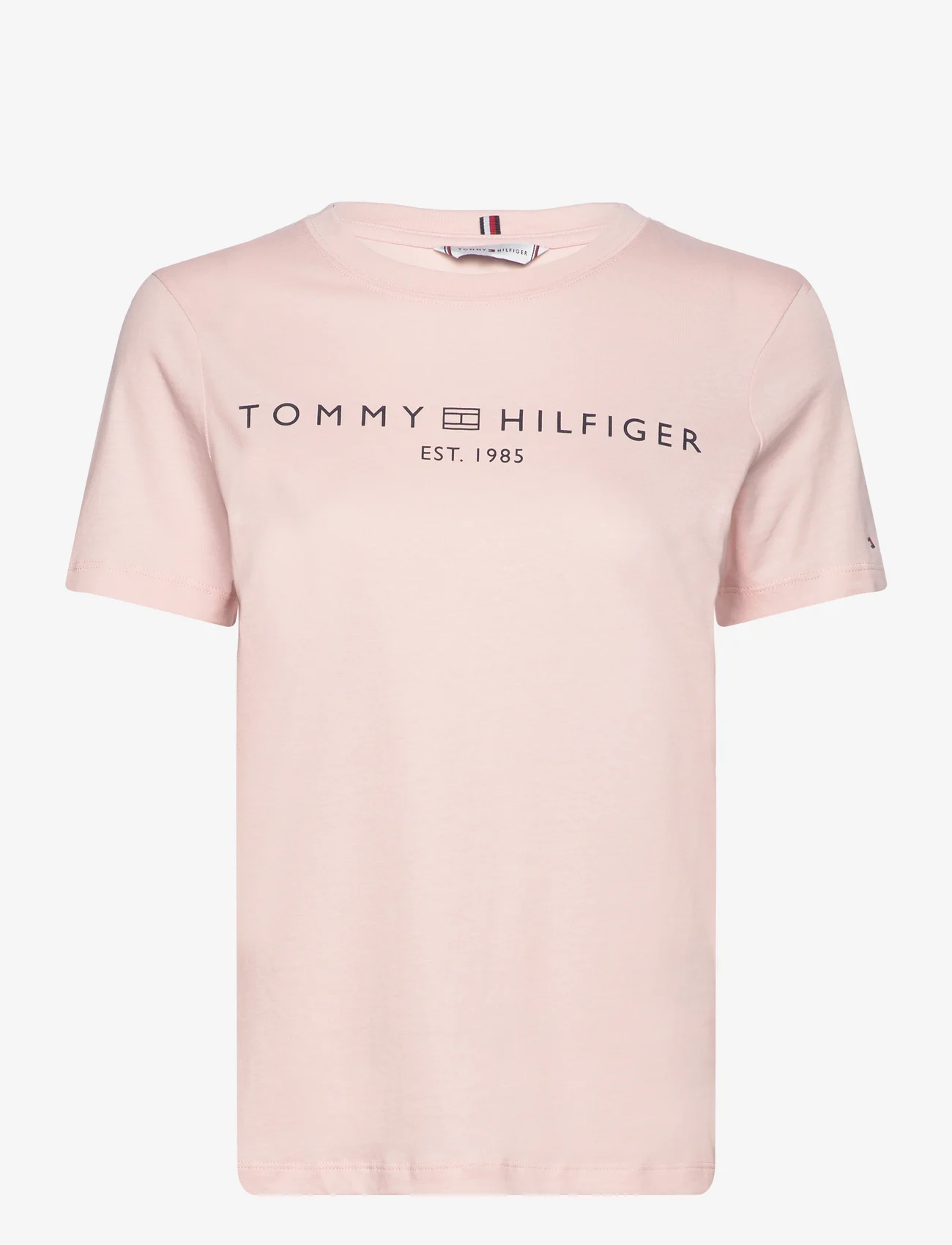 Tommy Hilfiger - REG CORP LOGO C-NK SS - najniższe ceny - whimsy pink - 0