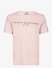 Tommy Hilfiger - REG CORP LOGO C-NK SS - najniższe ceny - whimsy pink - 0