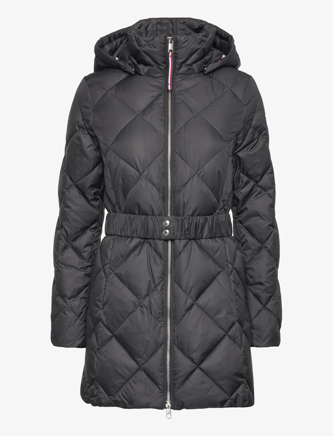 Tommy Hilfiger - ELEVATED BELTED QUILTED COAT - winter jacket - black - 0