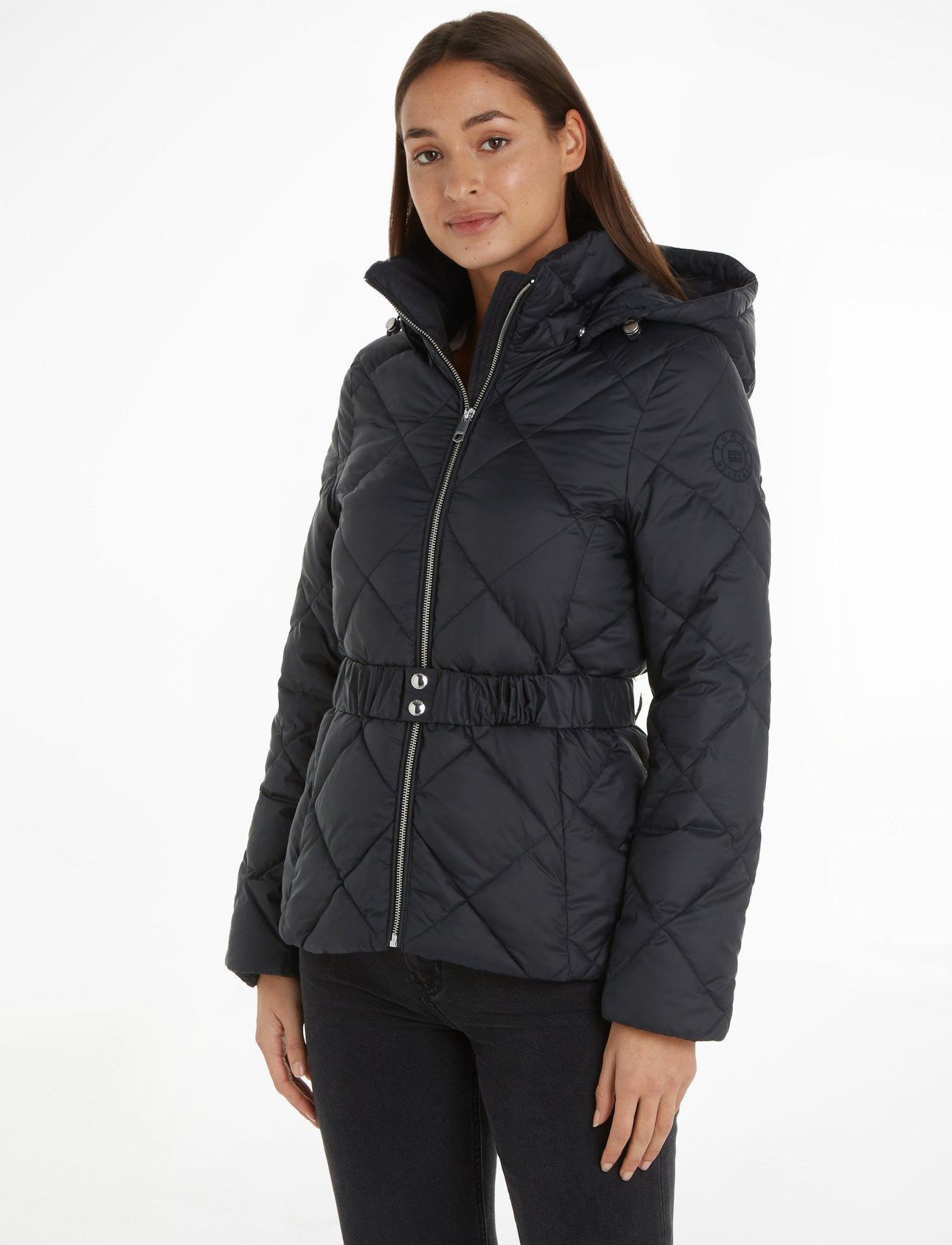 Tommy Hilfiger - ELEVATED BELTED QUILTED JACKET - quilted jassen - black - 0