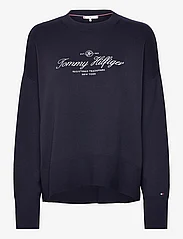Tommy Hilfiger - CO SCRIPT GRAPHIC C-NK SWT - swetry - desert sky - 0