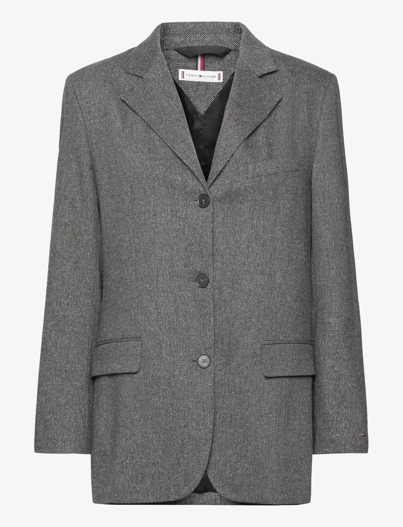Tommy Hilfiger - RELAXED NEPPY WOOL SB BLAZER - juhlamuotia outlet-hintaan - med heather grey - 0