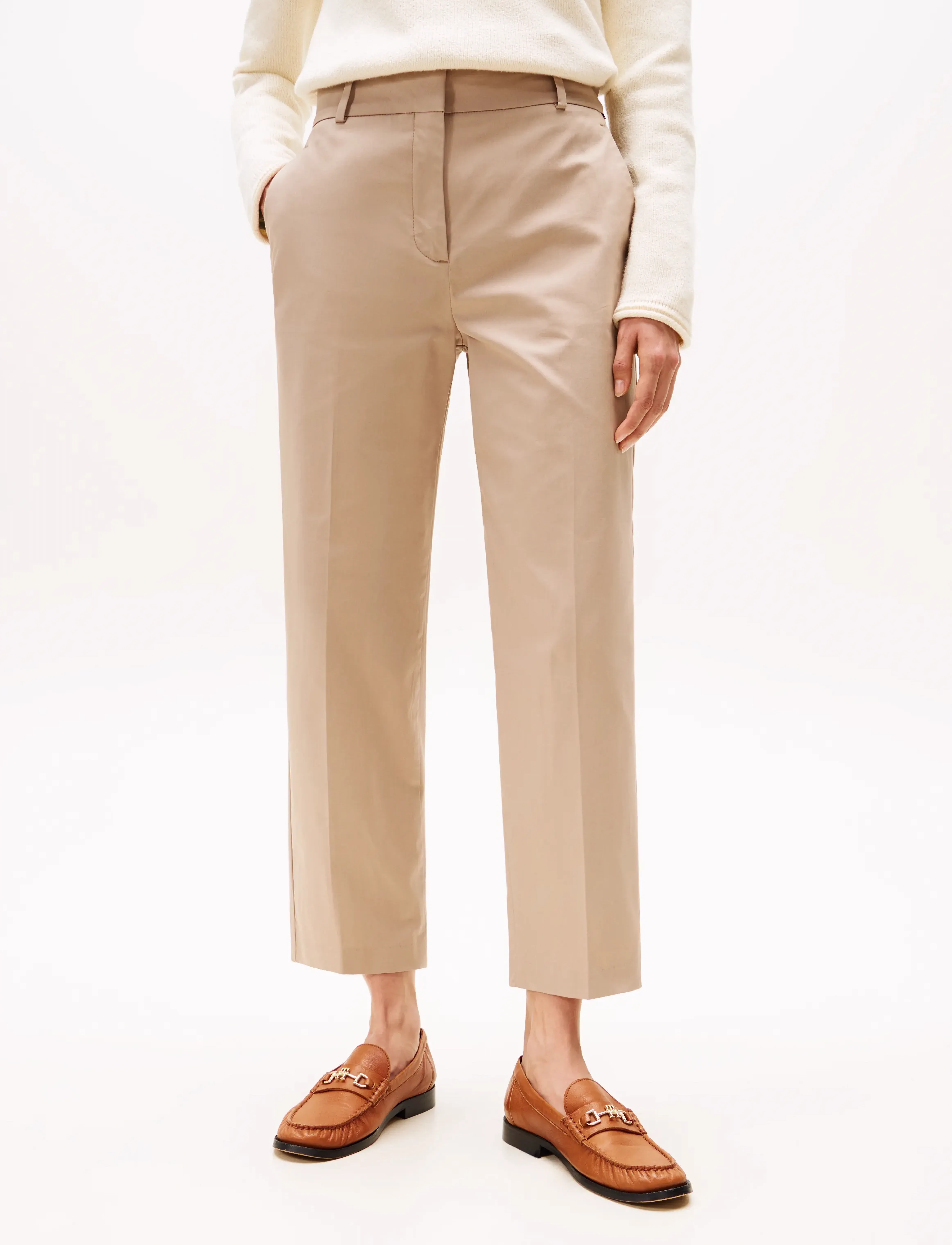 Tommy Hilfiger Co Slim Straight Chino, 44, Beige, Bukser > Chinos, Dame