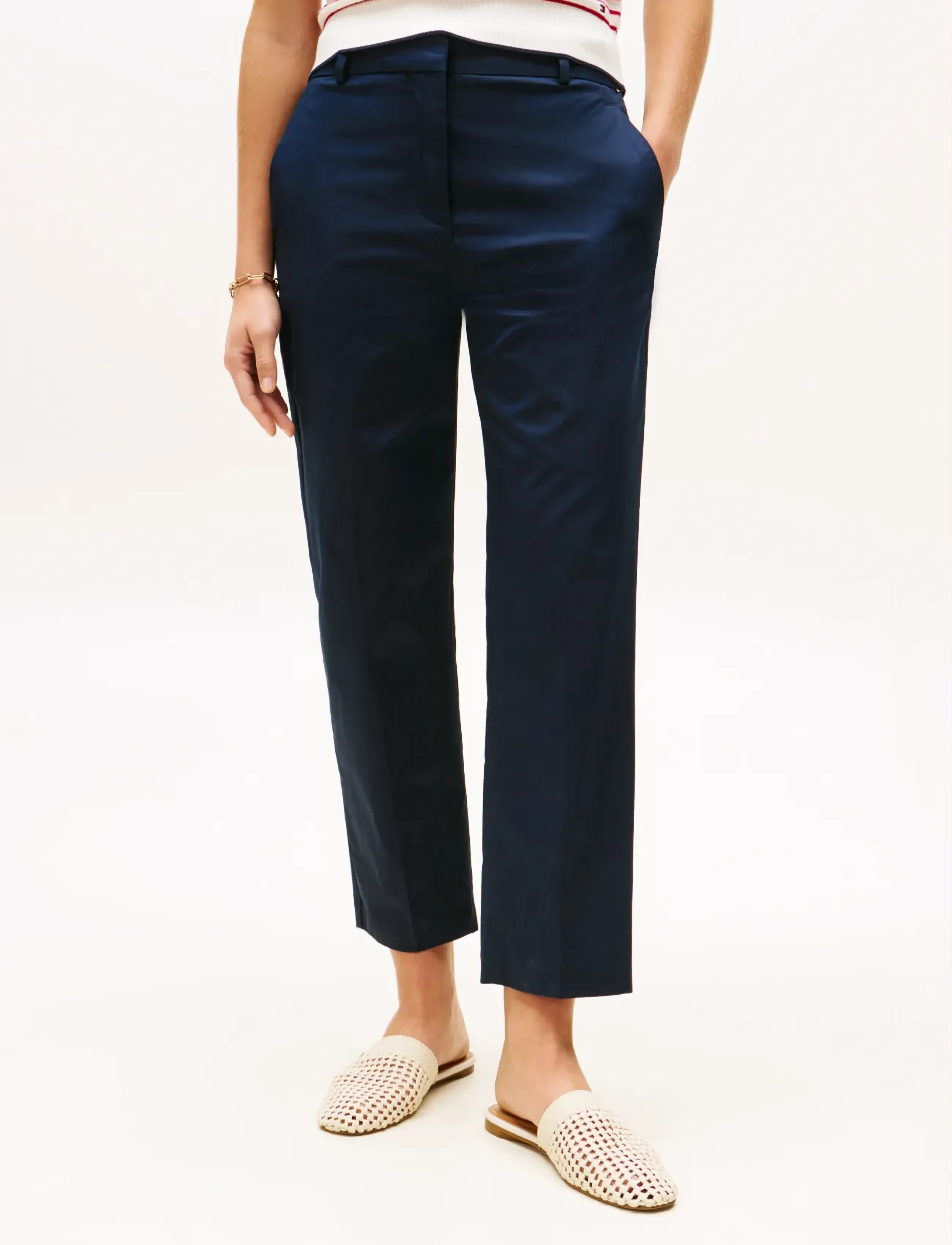 Tommy Hilfiger CO SLIM STRAIGHT CHINO - Kläder - DARK NIGHT NAVY / navy