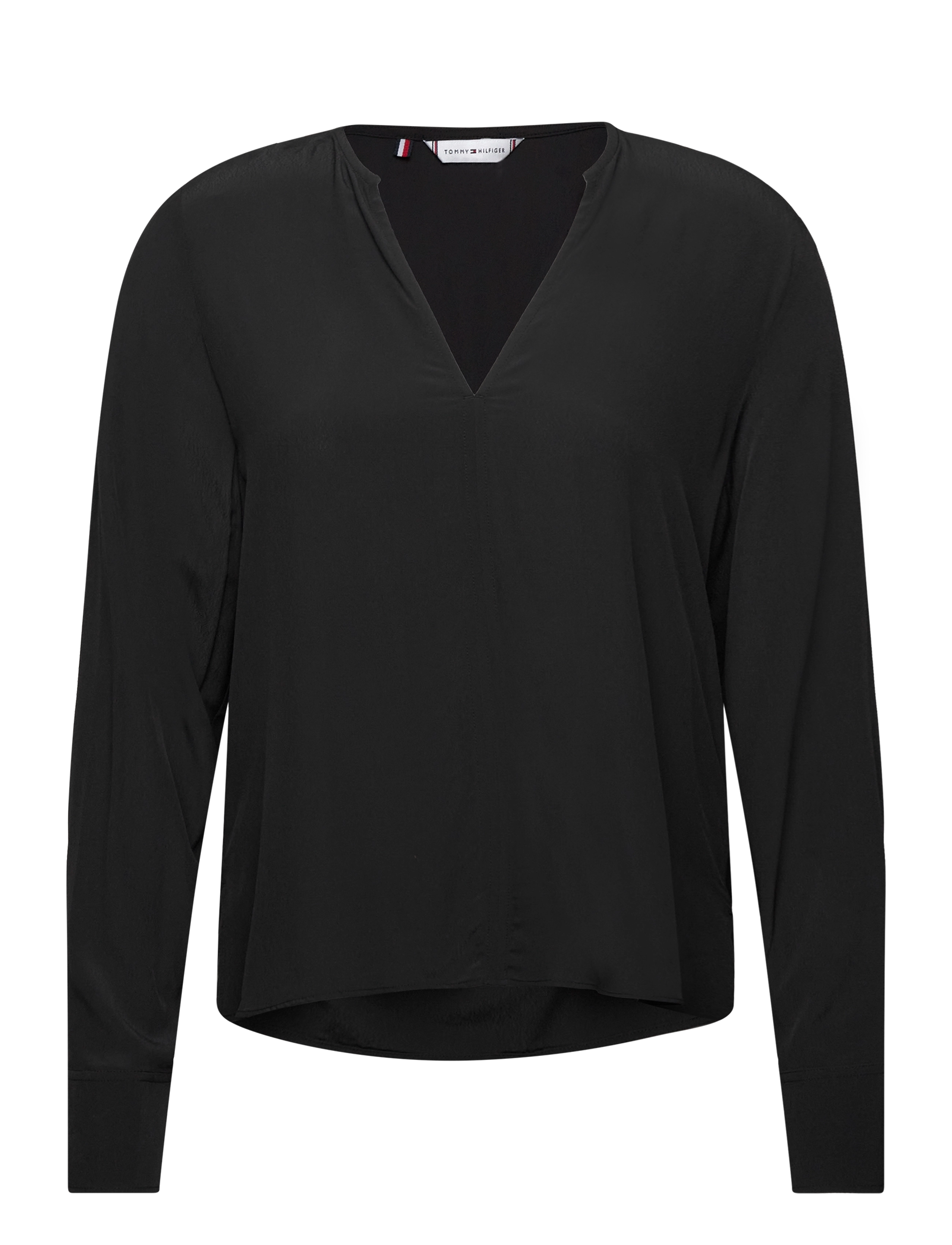 Tommy Hilfiger VISCOSE CREPE V-NECK BLOUSE - Bluser - BLACK / black