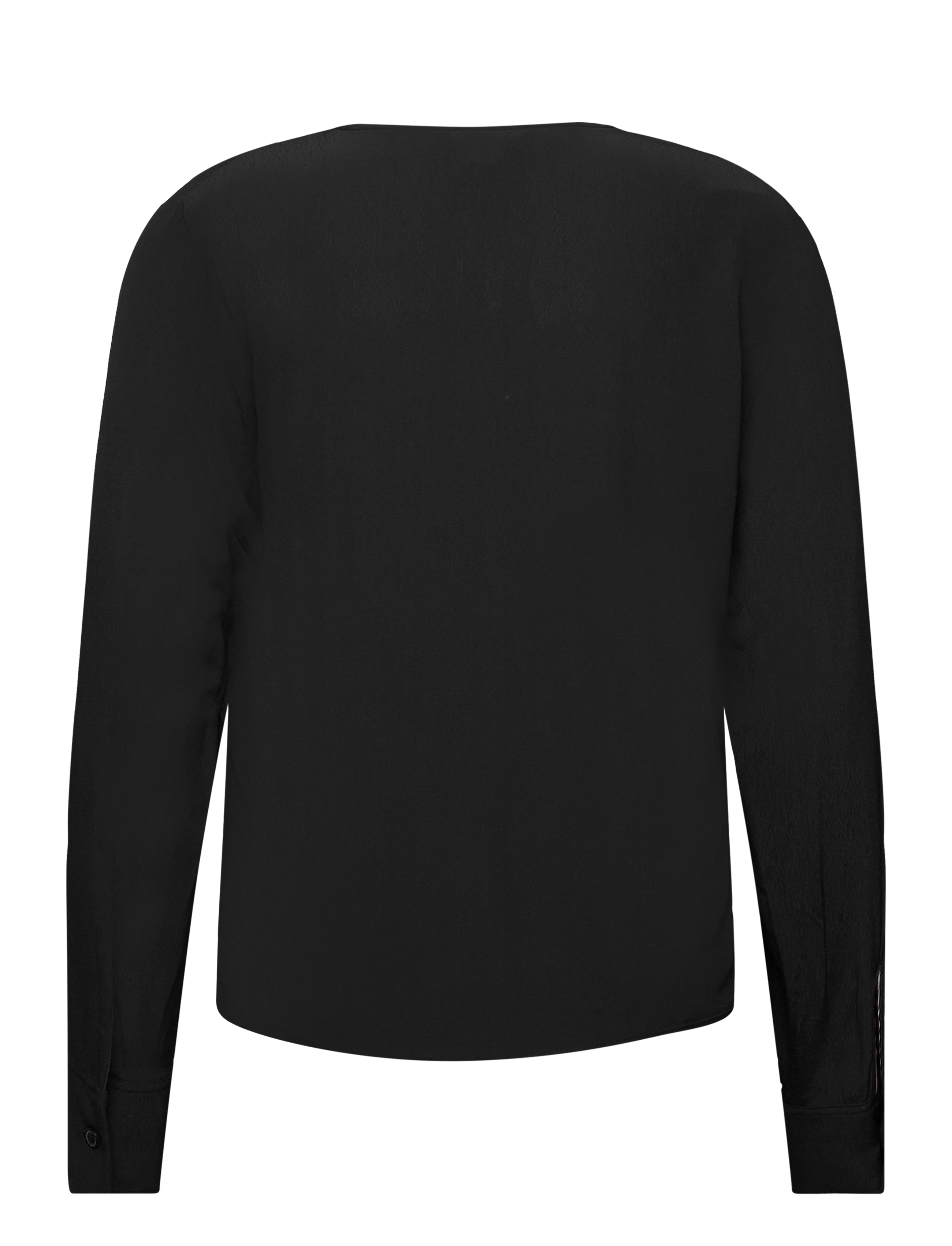 Tommy Hilfiger - VISCOSE CREPE V-NECK BLOUSE - langærmede bluser - black - 1