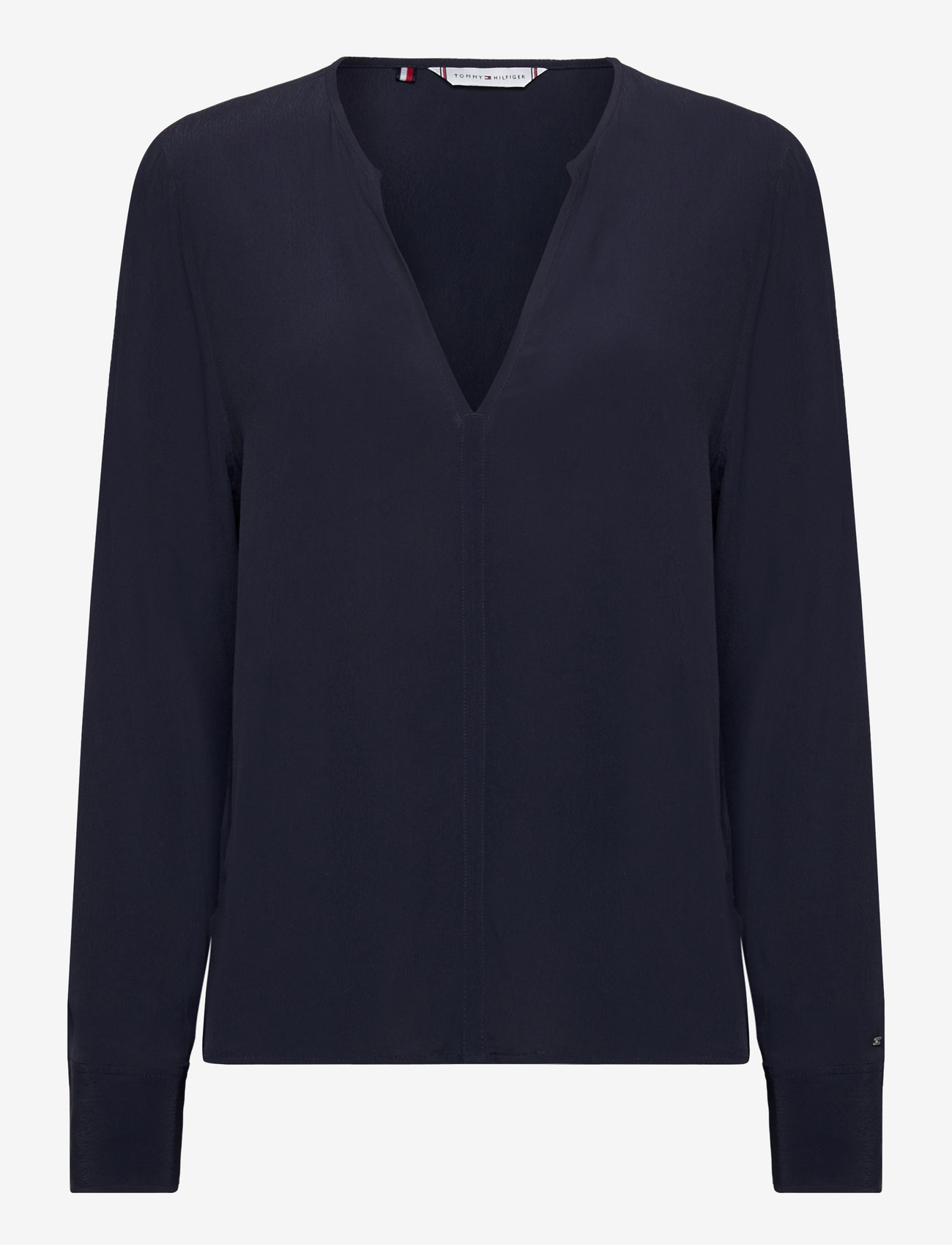 Tommy Hilfiger - VISCOSE CREPE V-NECK BLOUSE - pikkade varrukatega pluusid - desert sky - 0