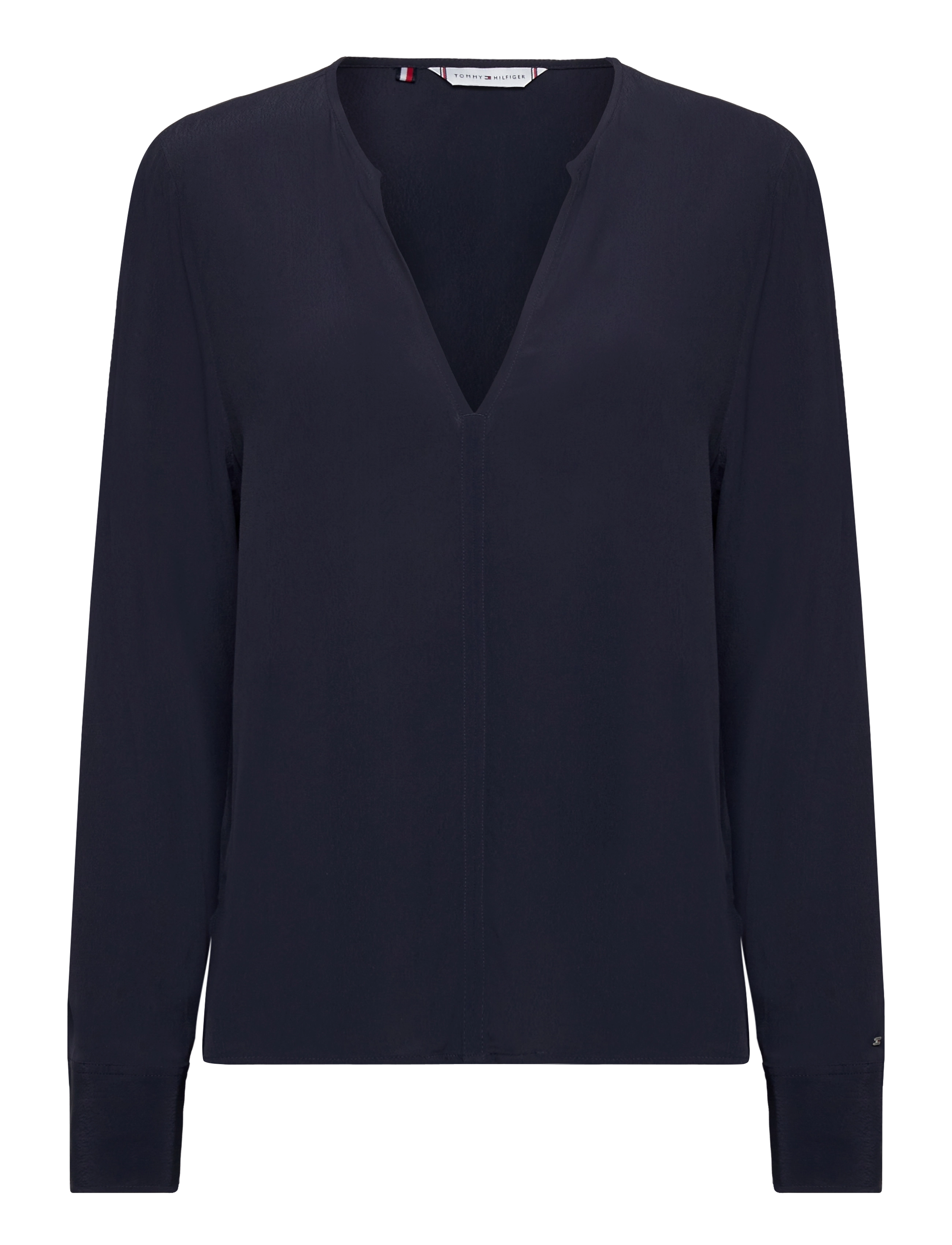 Tommy Hilfiger VISCOSE CREPE V-NECK BLOUSE - Bluser - DESERT SKY / navy