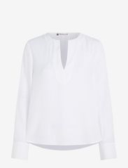 Tommy Hilfiger - VISCOSE CREPE V-NECK BLOUSE - long-sleeved blouses - th optic white - 0