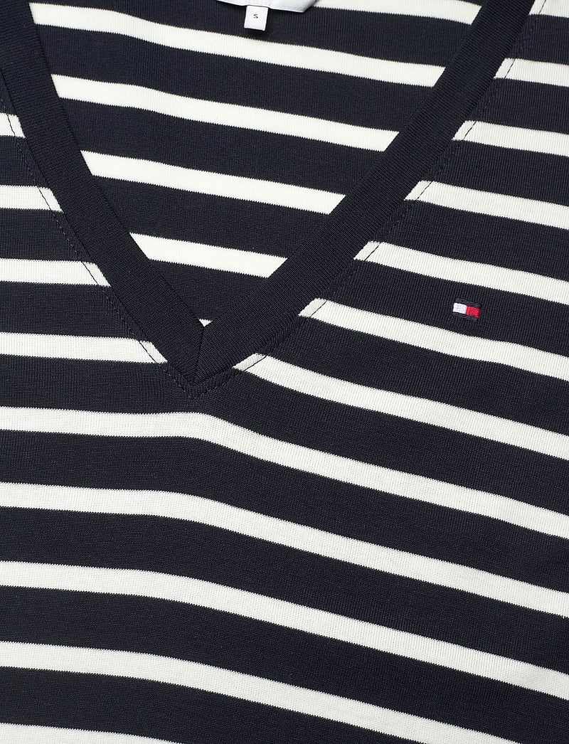 Tommy Hilfiger - NEW SLIM CODY V-NK SS - t-shirts - nos breton desert sky/ ecru - 5