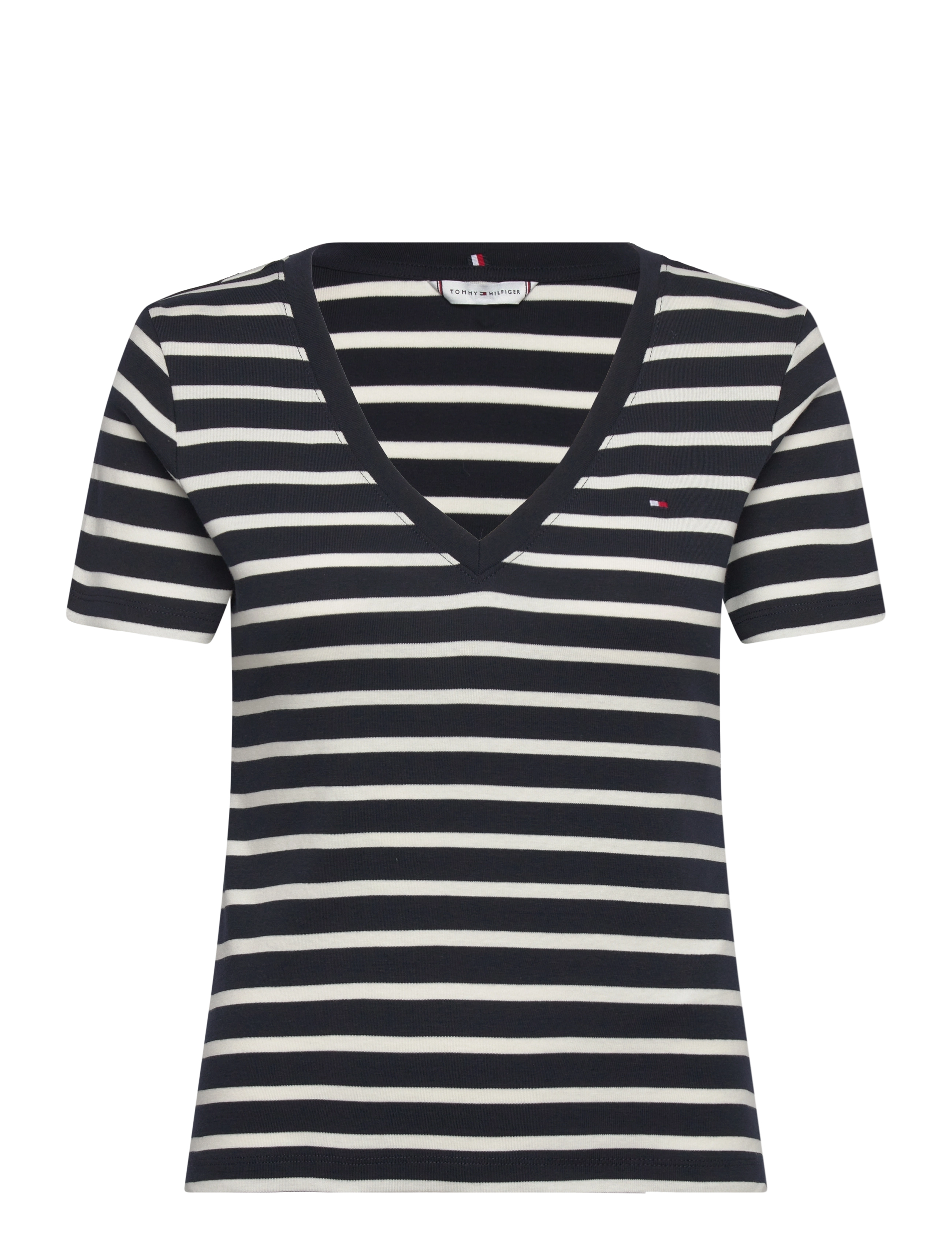 Tommy Hilfiger NEW SLIM CODY V-NK SS - Flash Days - NOS BRETON NAVY BLUE   ECRU / navy