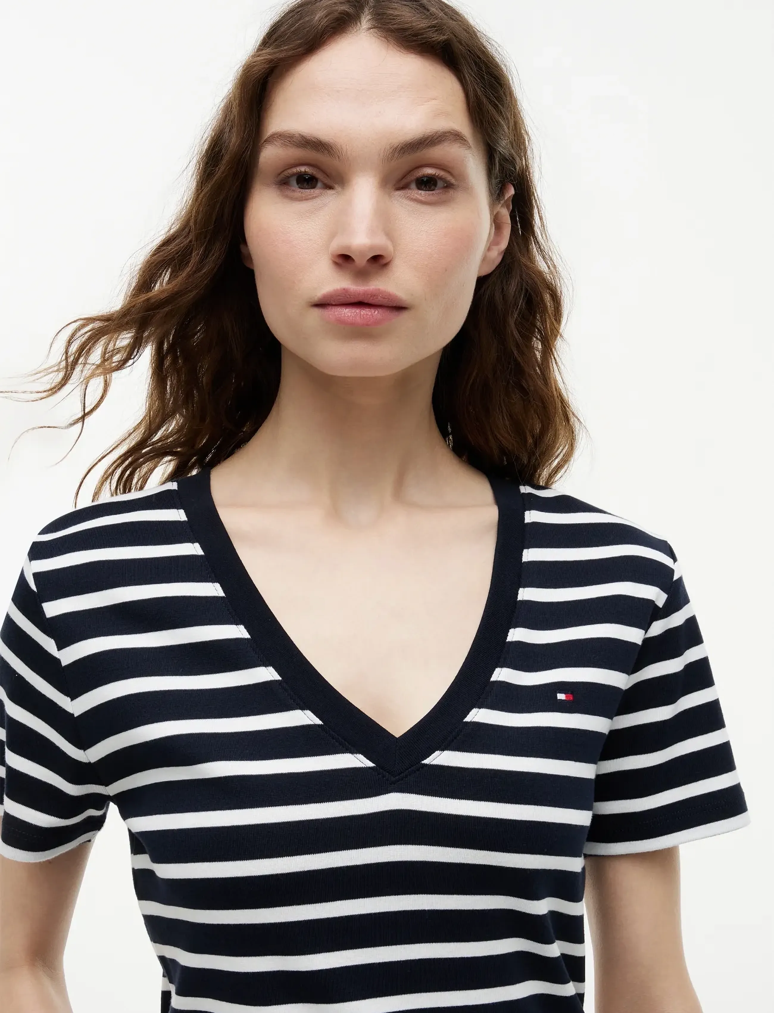 Tommy Hilfiger - CODY SLIM V-NK S/S T-SHIRT - t-shirts - nos breton navy blue   ecru - 4