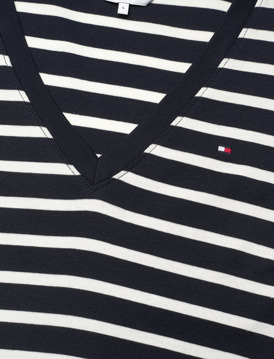 Tommy Hilfiger - CODY SLIM V-NK S/S T-SHIRT - t-shirts - nos breton navy blue ecru - 5