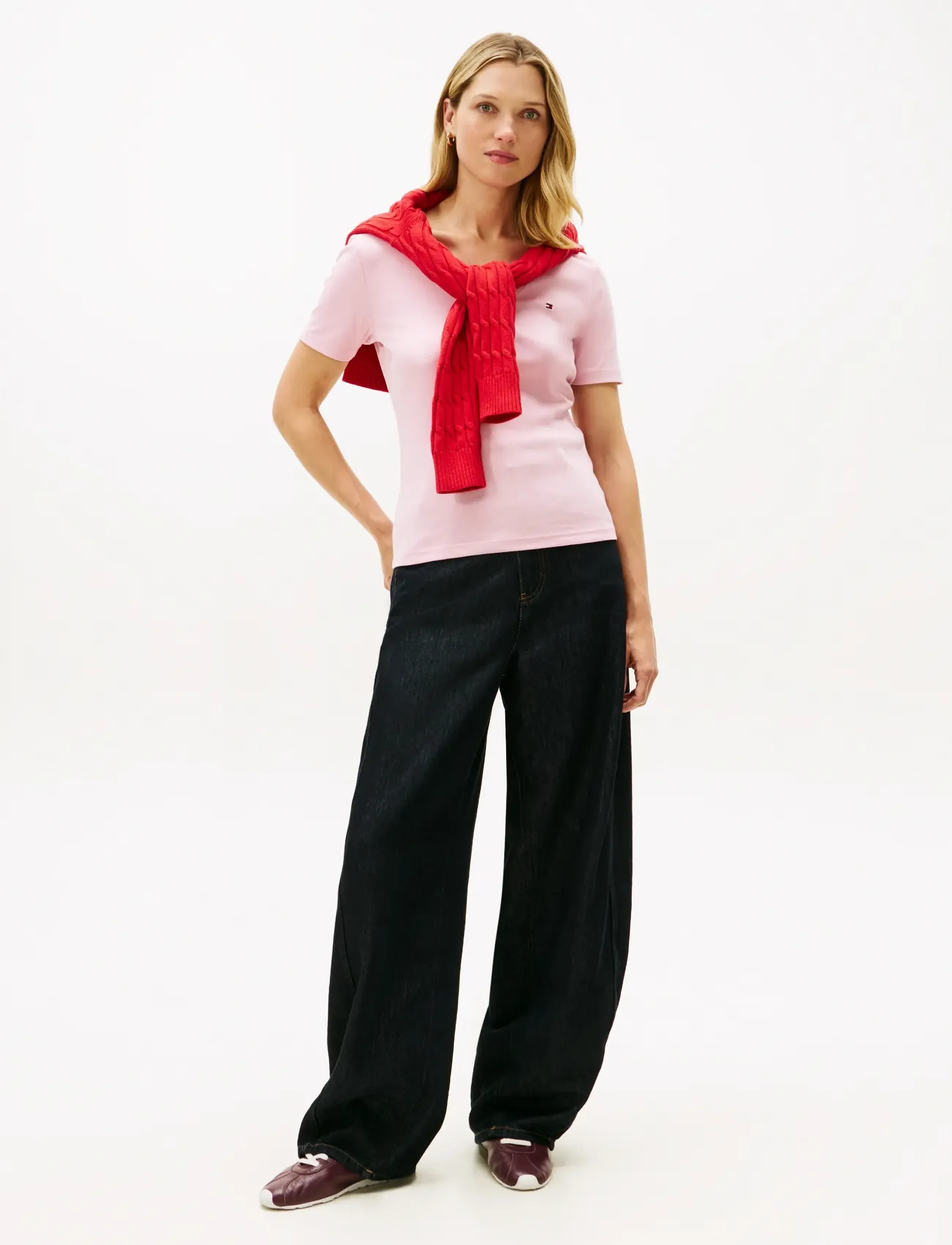 Tommy Hilfiger - CODY SLIM V-NK S/S T-SHIRT - t-shirts - bonita pink - 2