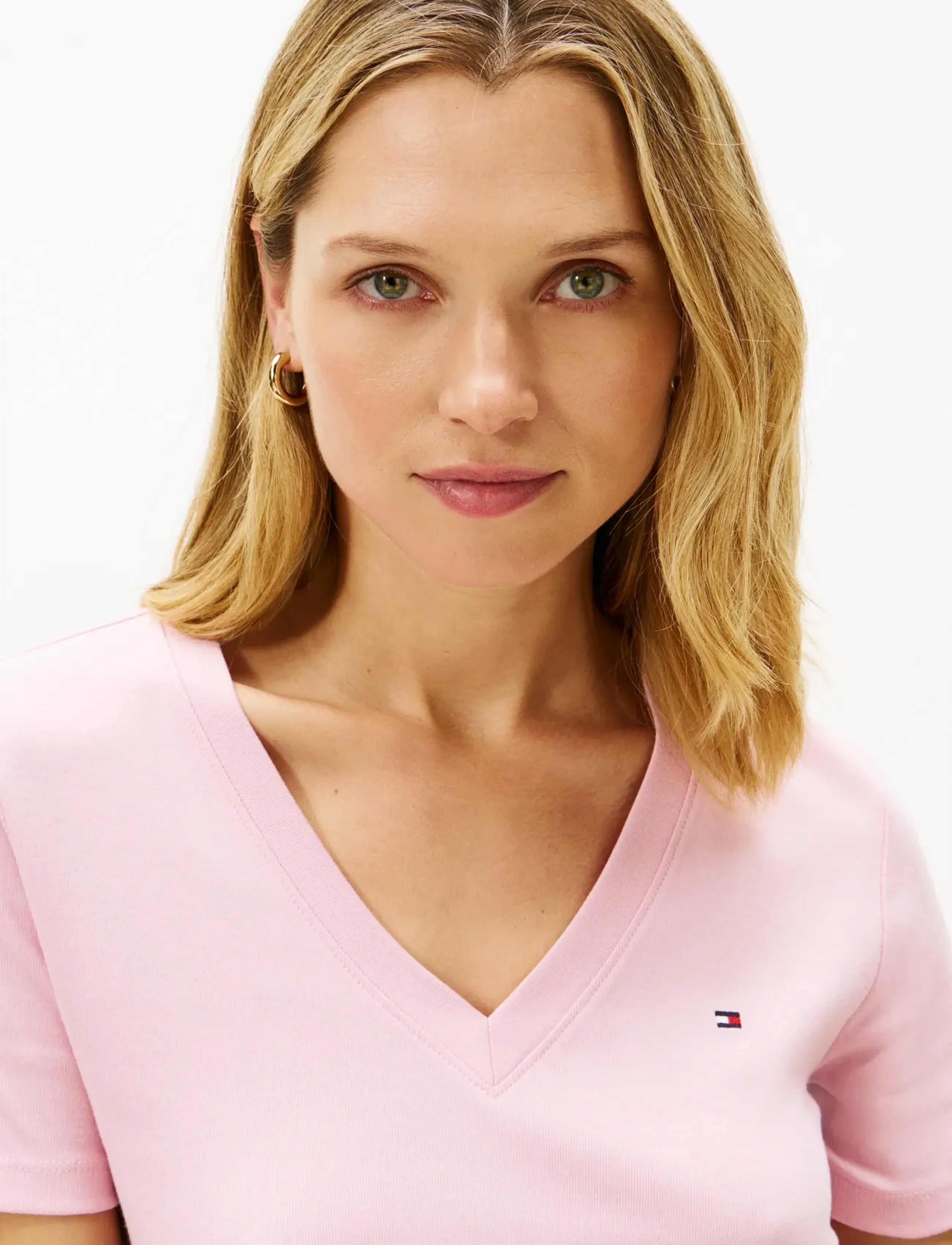 Tommy Hilfiger - CODY SLIM V-NK S/S T-SHIRT - t-shirts - bonita pink - 4