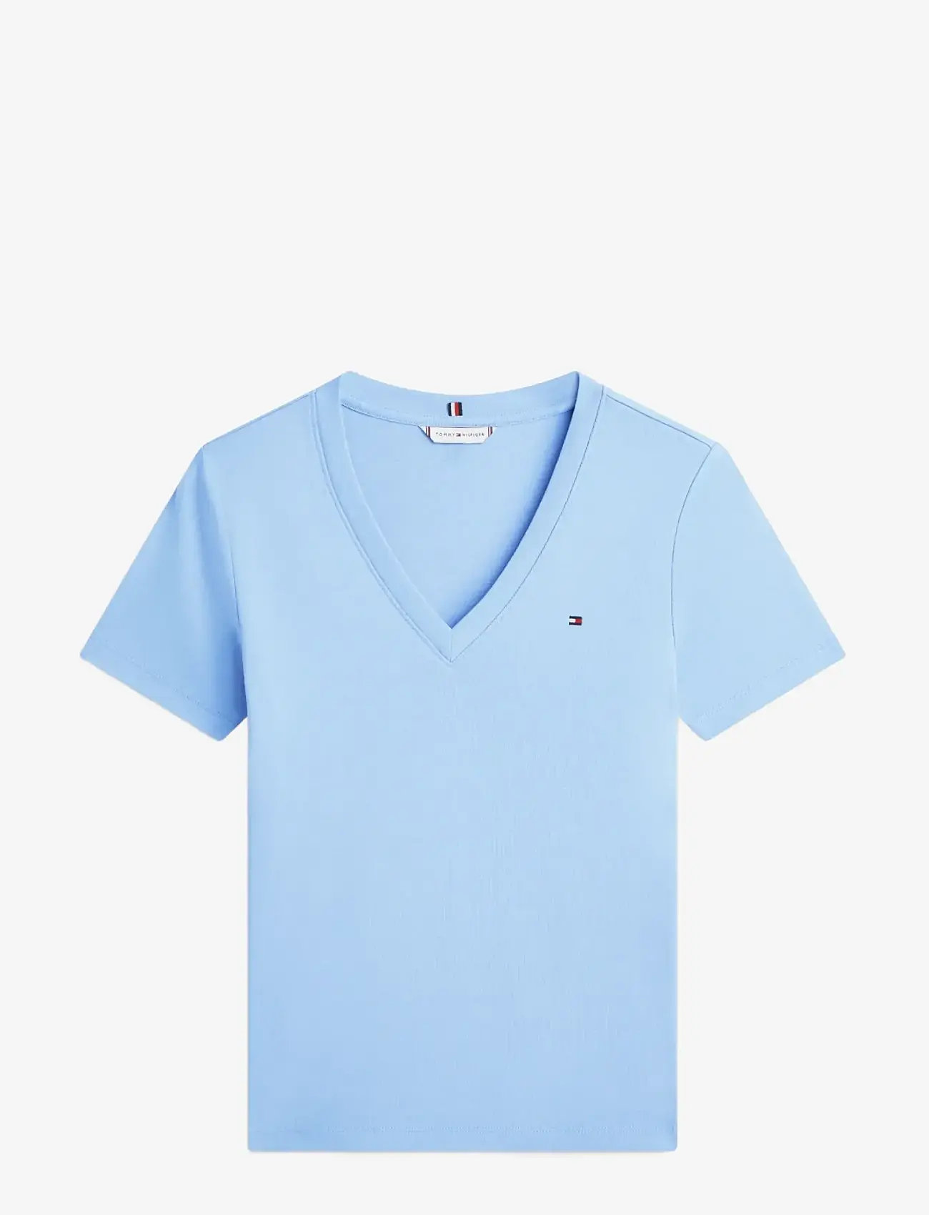 Tommy Hilfiger - SLIM CODY V-NK SS - t-shirts - clear water - 1