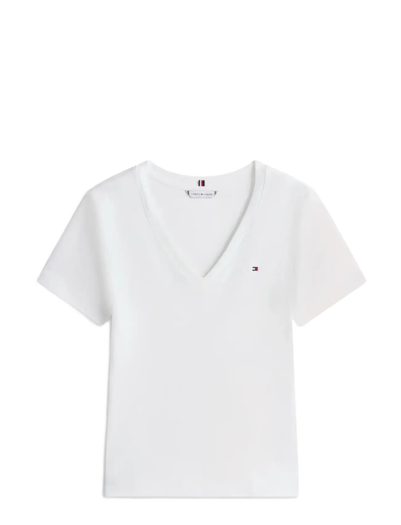 Tommy Hilfiger SLIM CODY V-NK SS - Tommy Hilfiger - NOS ECRU / white