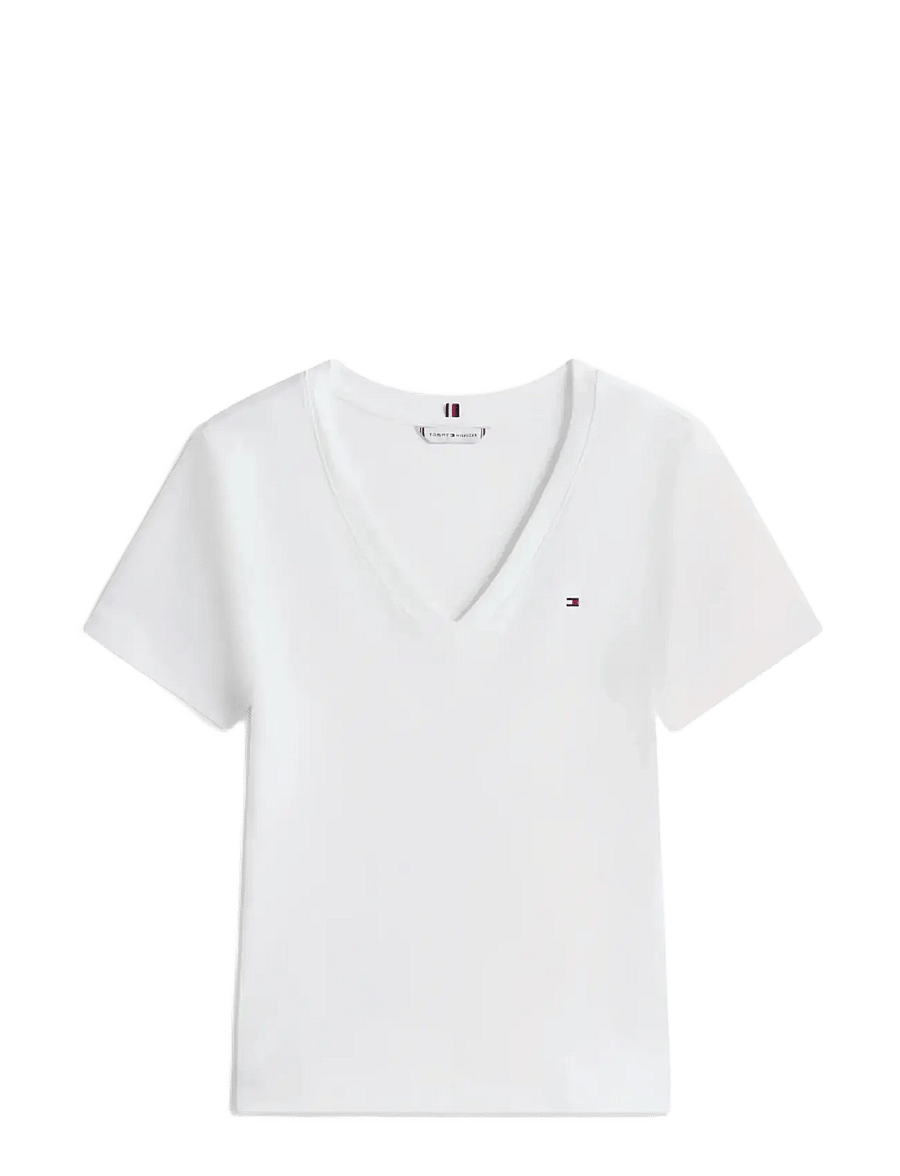 Tommy Hilfiger - CODY SLIM V-NK S/S T-SHIRT - t-shirts - nos ecru - 1
