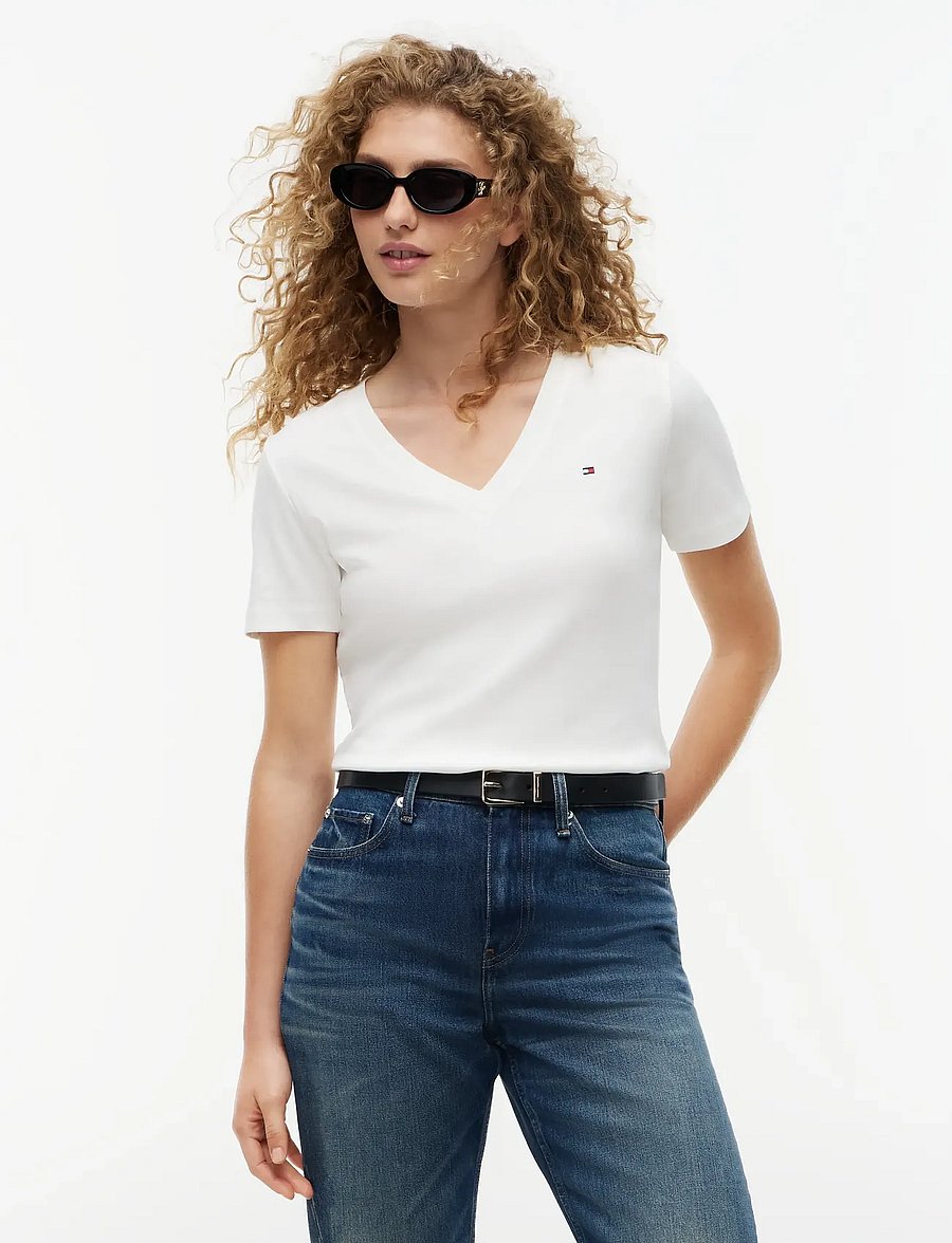 Tommy Hilfiger - CODY SLIM V-NK S/S T-SHIRT - t-shirts - nos ecru - 4