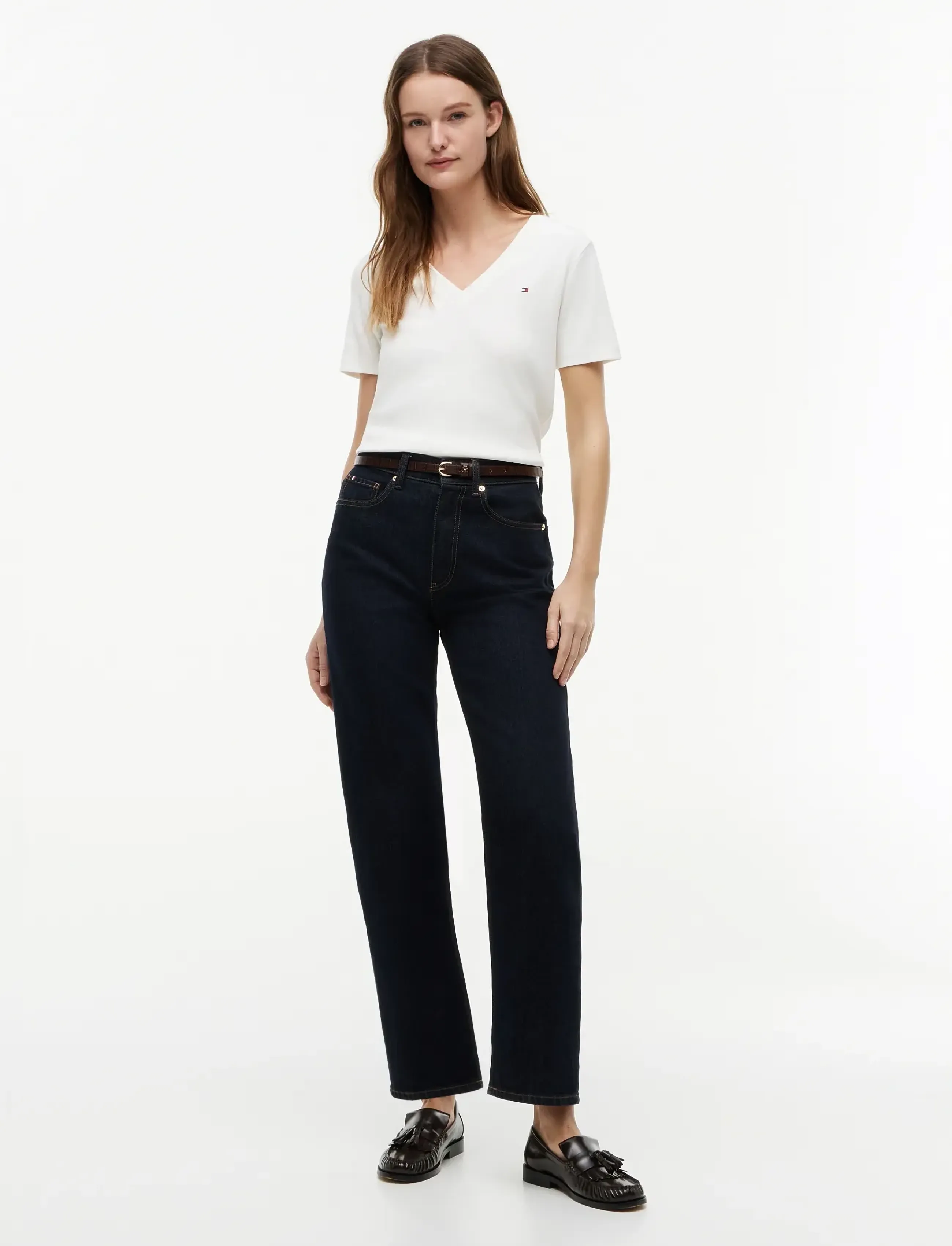 Tommy Hilfiger - CODY SLIM V-NK S/S T-SHIRT - marškinėliai - nos ecru - 5