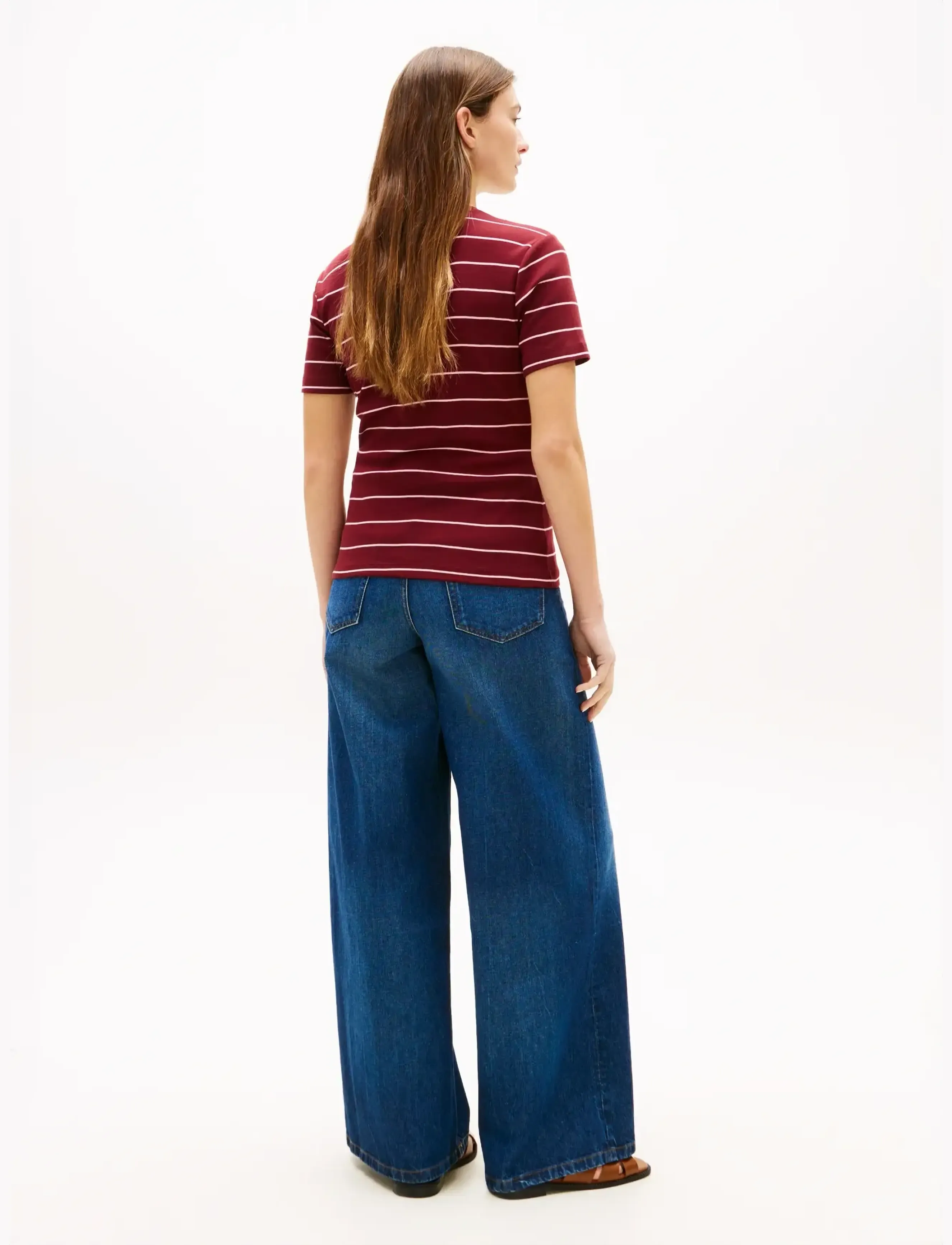 Tommy Hilfiger - SLIM CODY C-NK SS - t-särgid - fine stp liberty red bonita pink - 2