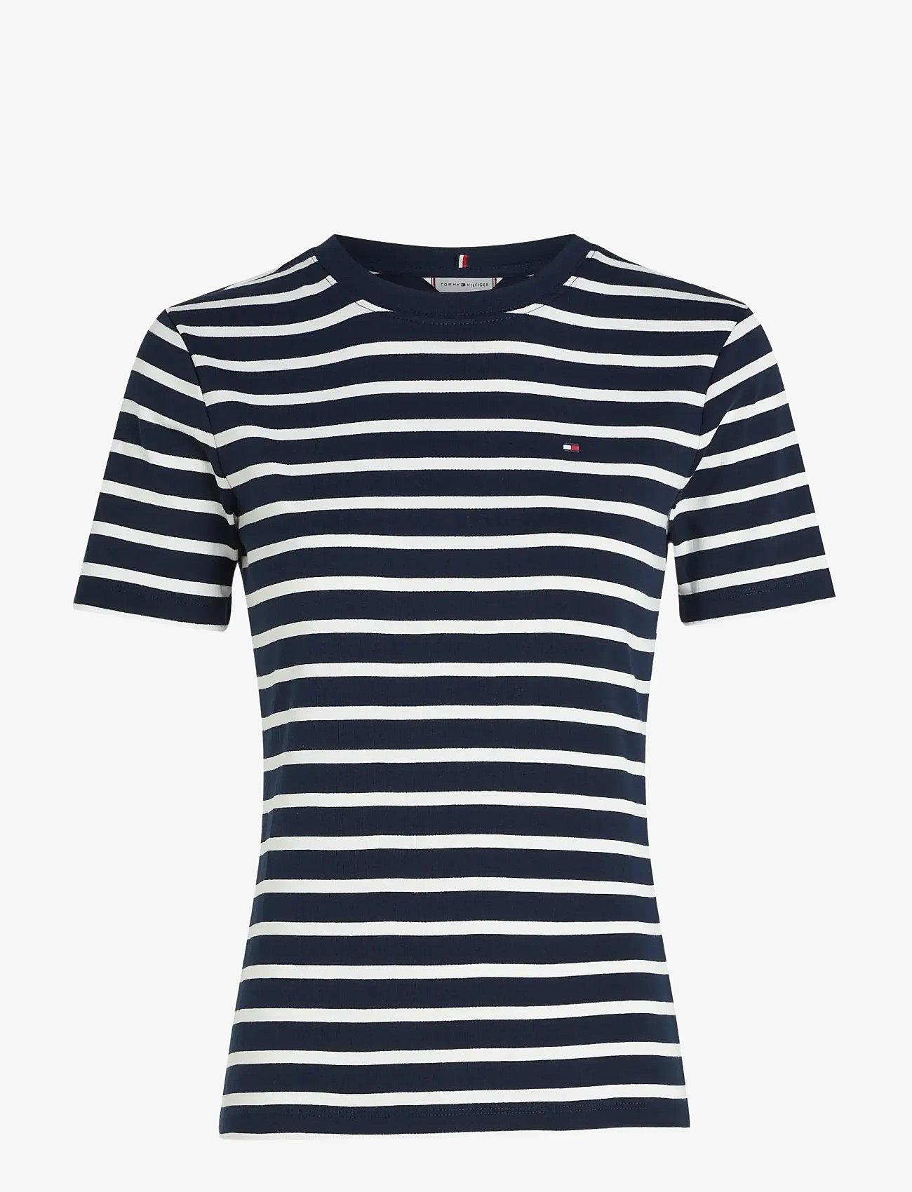 Tommy Hilfiger - SLIM CODY C-NK SS - t-krekli - breton stripe dark night   ecru - 1