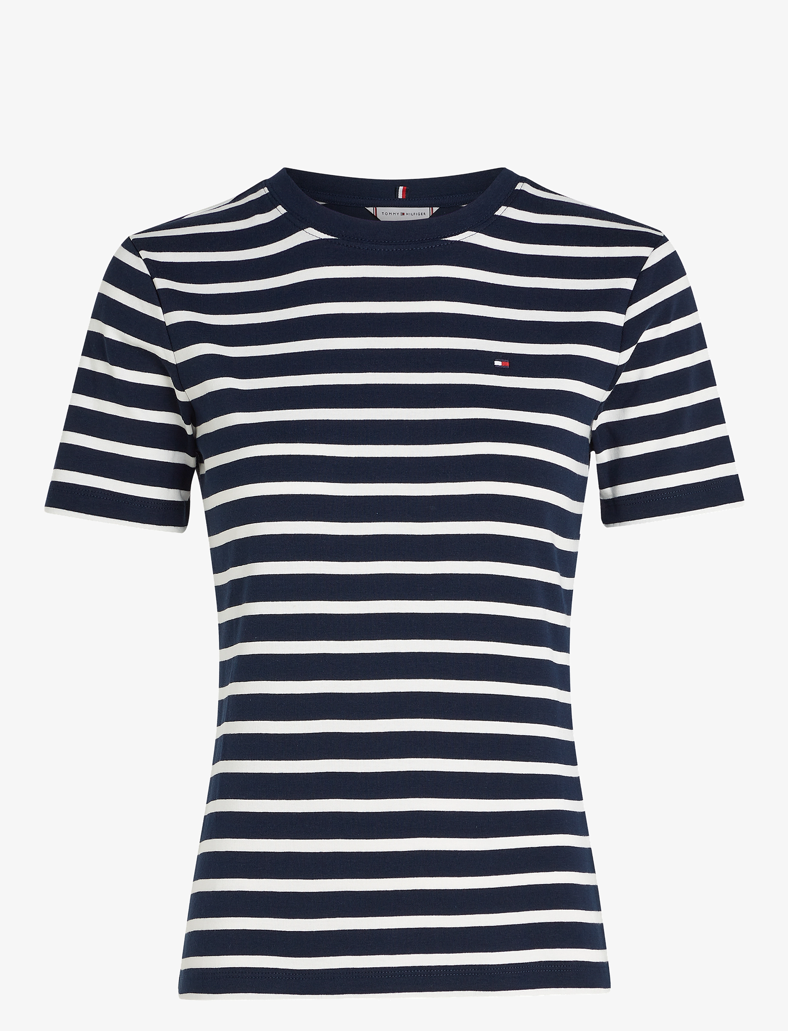 SLIM CODY C-NK SS - BRETON STRIPE DARK NIGHT   ECRU