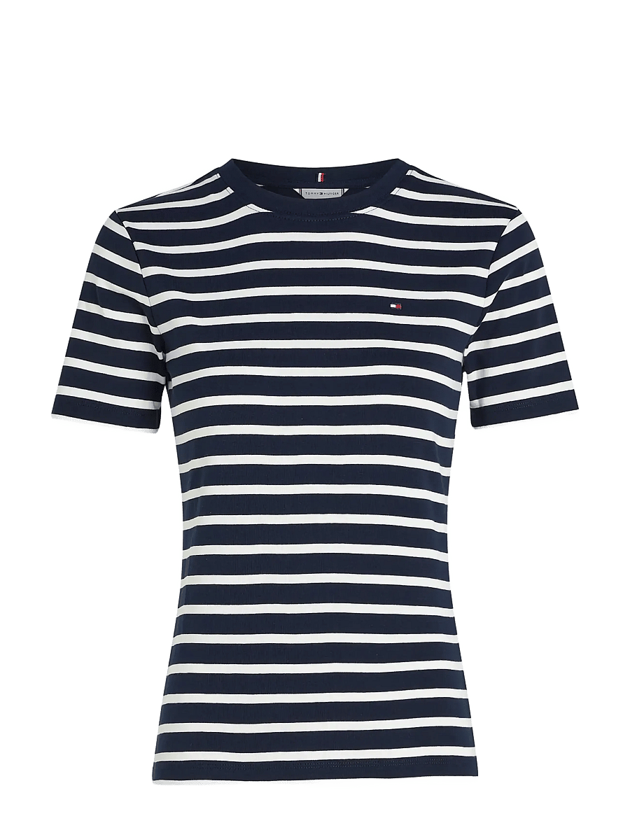 Tommy Hilfiger - SLIM CODY C-NK SS - t-särgid - breton stripe dark night ecru - 1