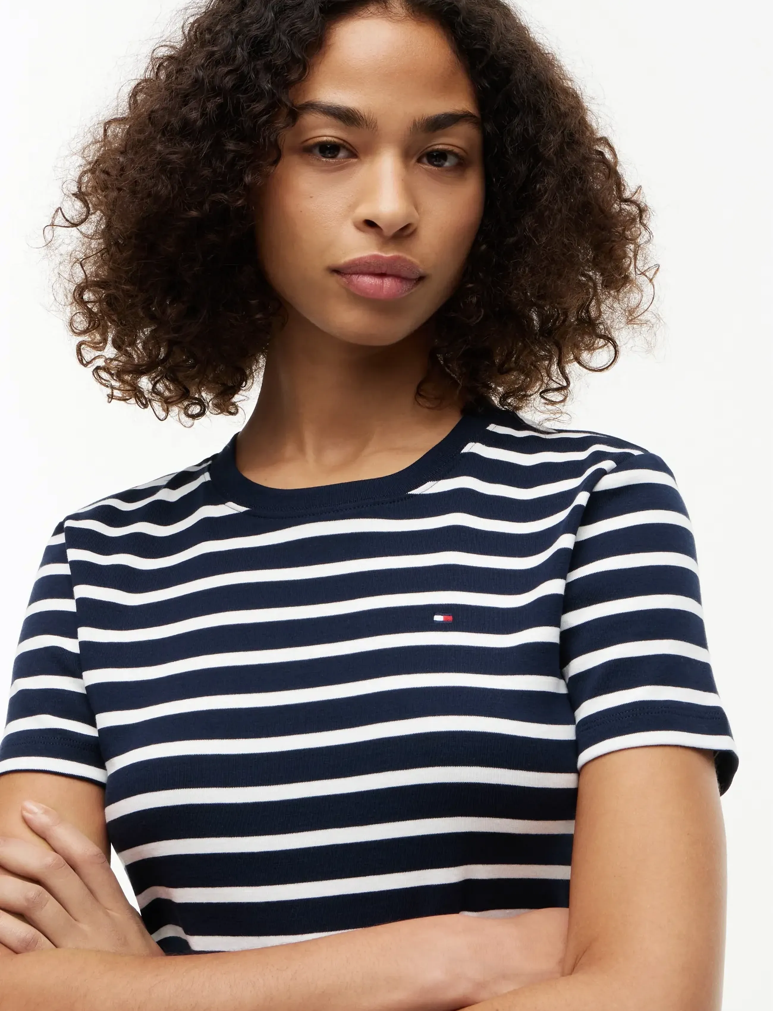 Tommy Hilfiger - CODY SLIM C-NK S/S T-SHIRT - t-shirts - breton stripe dark night   ecru - 4