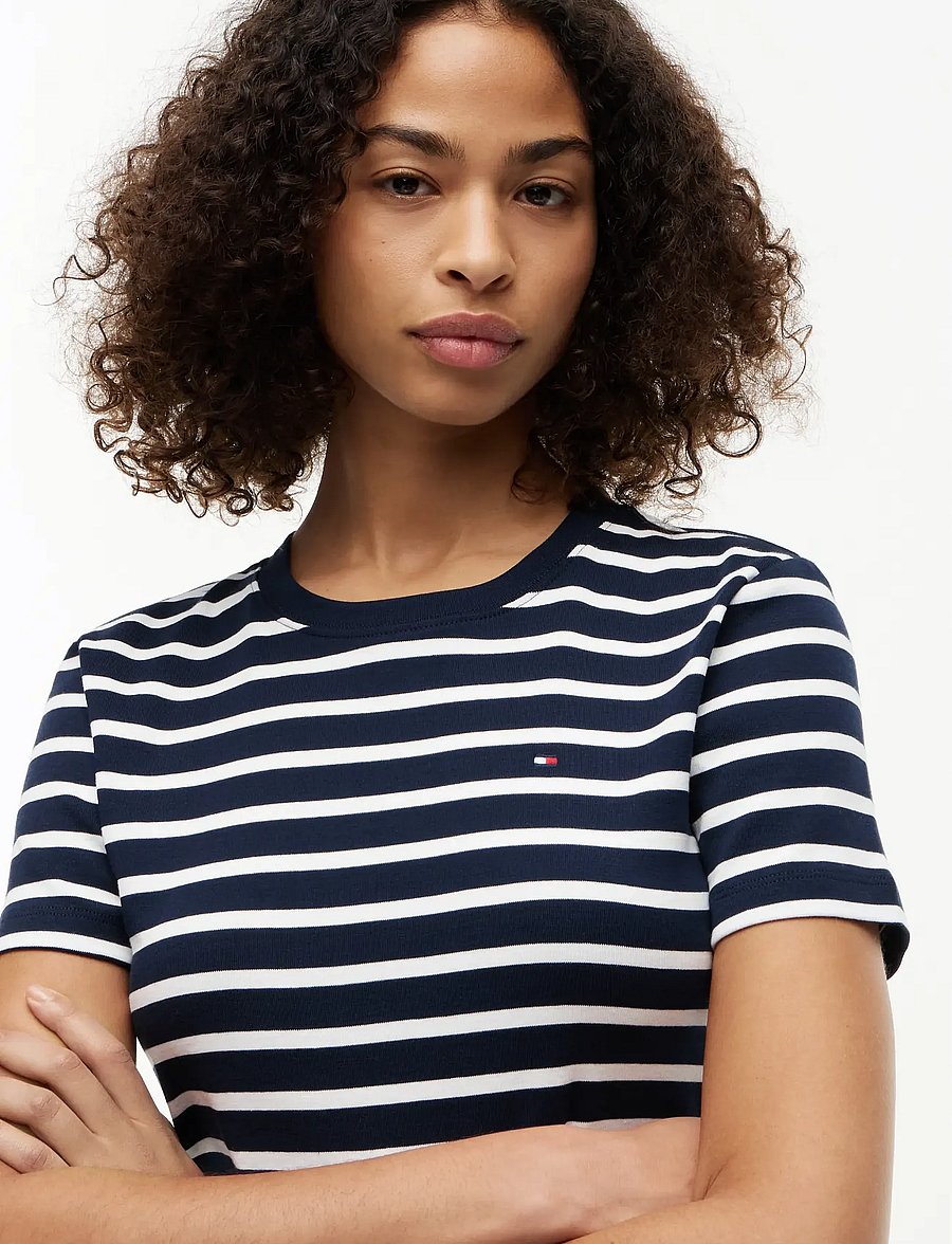 Tommy Hilfiger - SLIM CODY C-NK SS - t-särgid - breton stripe dark night ecru - 4