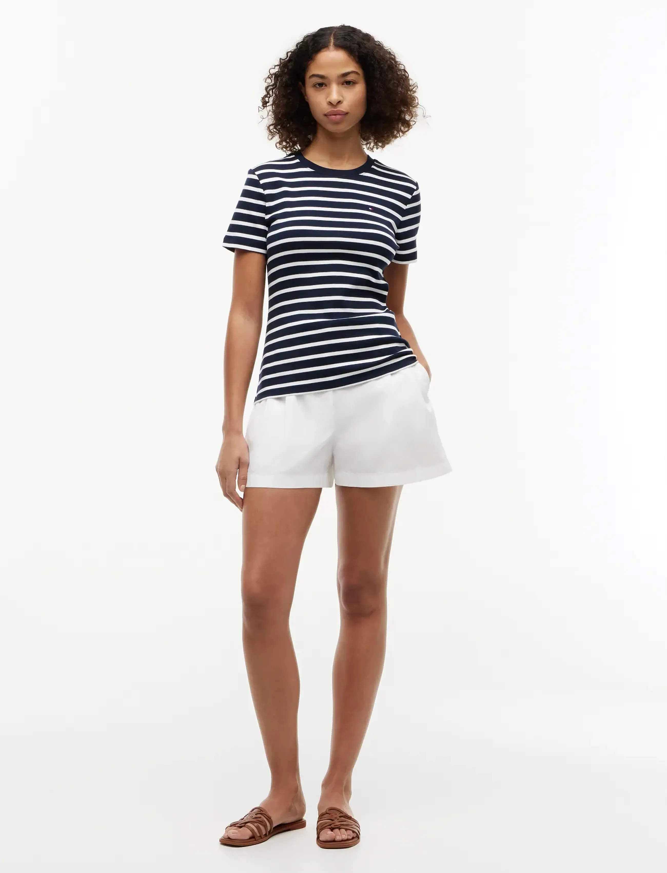 Tommy Hilfiger - CODY SLIM C-NK S/S T-SHIRT - t-shirts - breton stripe dark night   ecru - 5