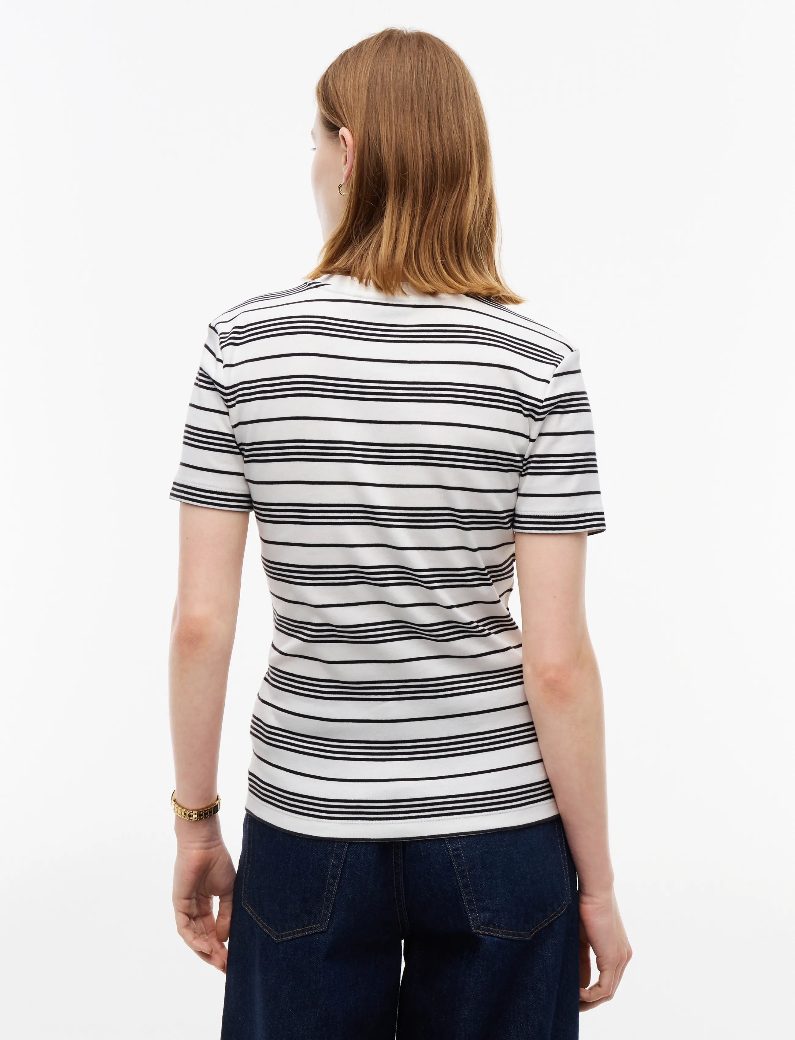 Tommy Hilfiger - SLIM CODY C-NK S/S TEE - t-shirts - broken stripe ecru   black - 2