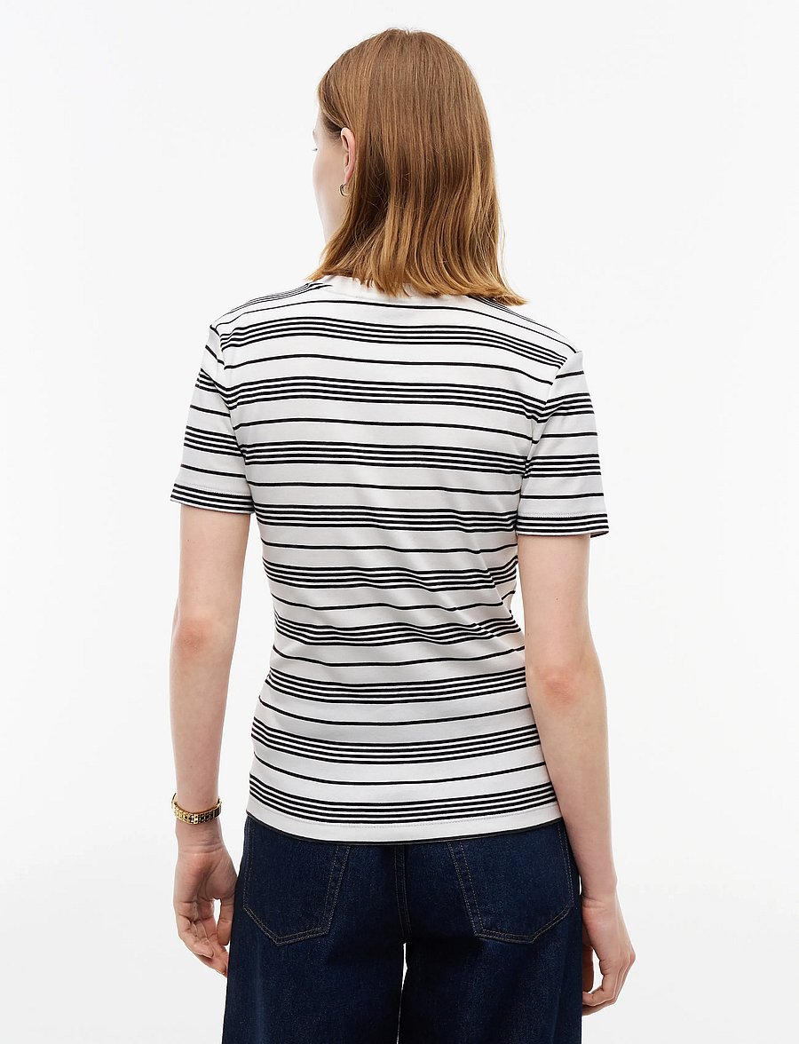 Tommy Hilfiger - SLIM CODY C-NK S/S TEE - t-shirts - broken stripe ecru black - 2