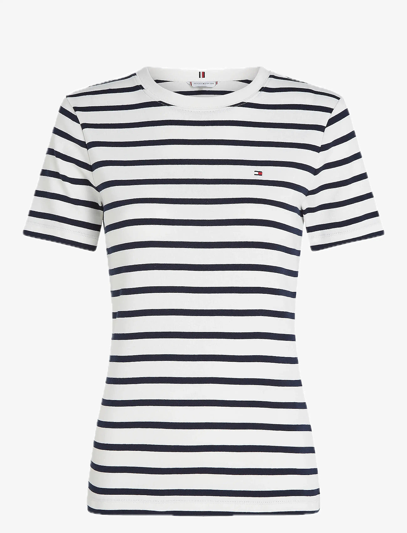 Tommy Hilfiger - SLIM CODY C-NK SS - t-shirts - breton dark night navy stp - 1
