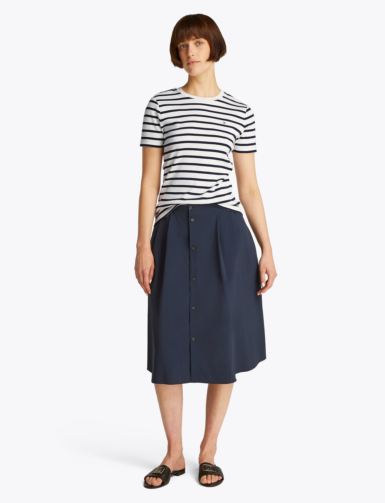 Tommy Hilfiger - SLIM CODY C-NK SS - t-shirts - breton dark night navy stp - 2