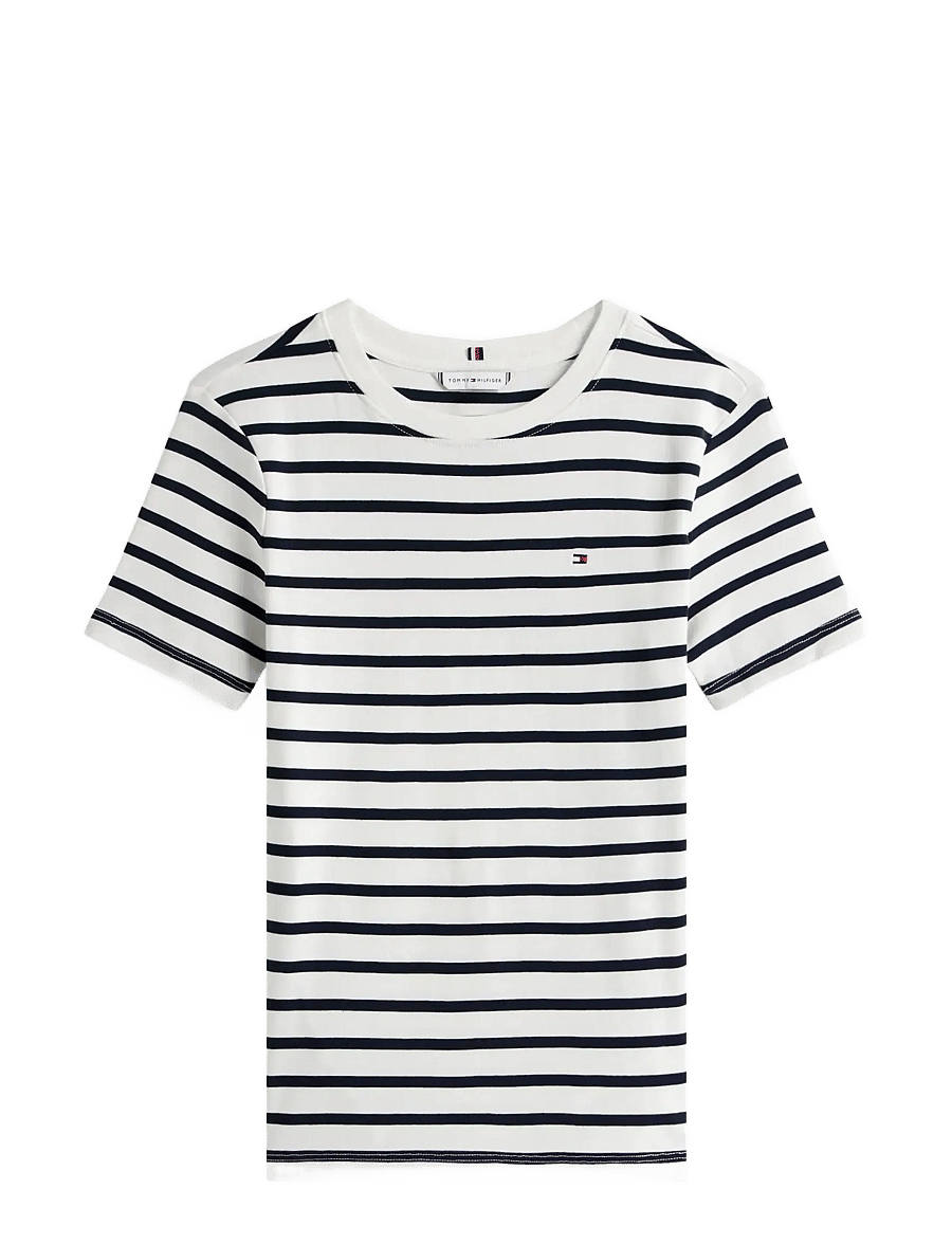 Tommy Hilfiger - SLIM CODY C-NK SS - t-shirts - breton ecu dark night navy - 1