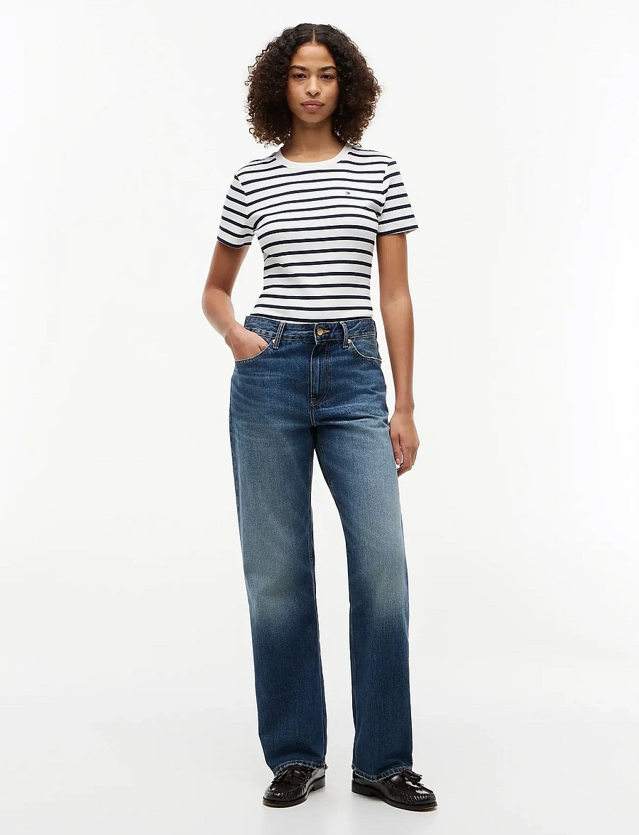 Tommy Hilfiger - SLIM CODY C-NK SS - t-shirts - breton ecu dark night navy - 5