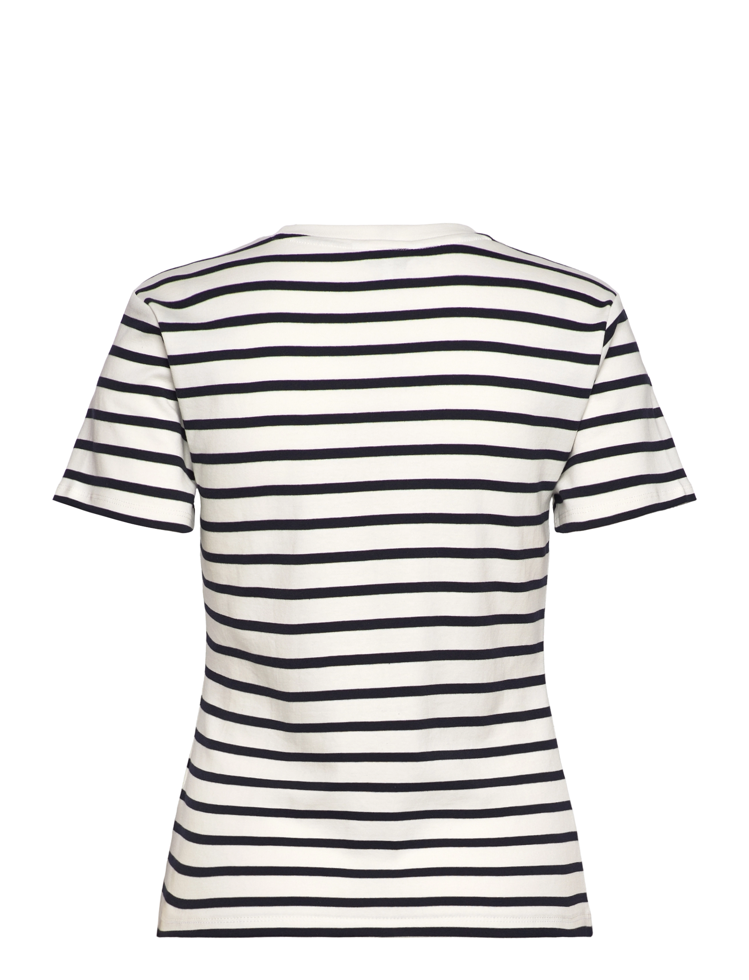 Tommy Hilfiger - CODY SLIM C-NK S/S T-SHIRT - laveste priser - nos breton ecru   navy blue - 2