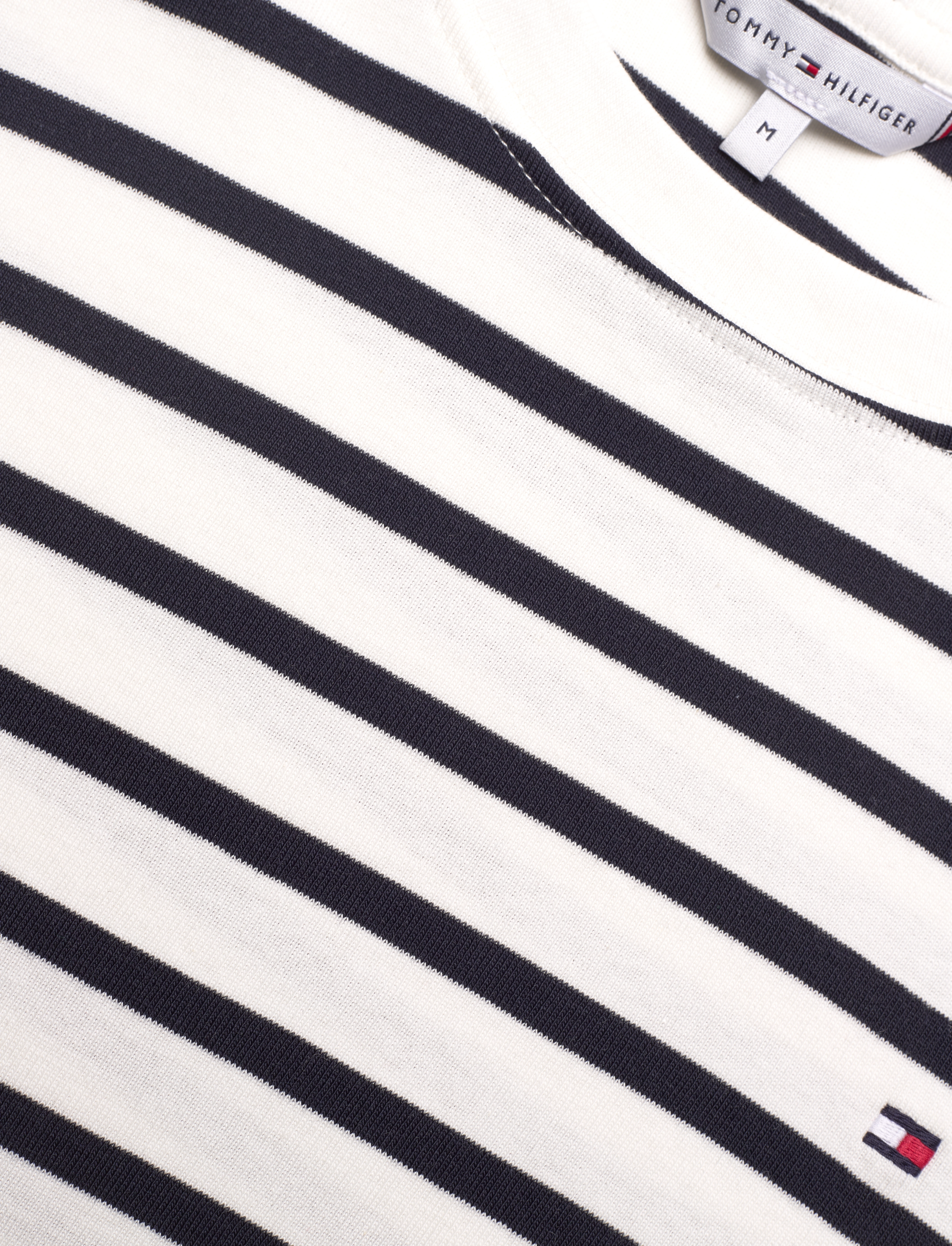 Tommy Hilfiger - CODY SLIM C-NK S/S T-SHIRT - laveste priser - nos breton ecru   navy blue - 5