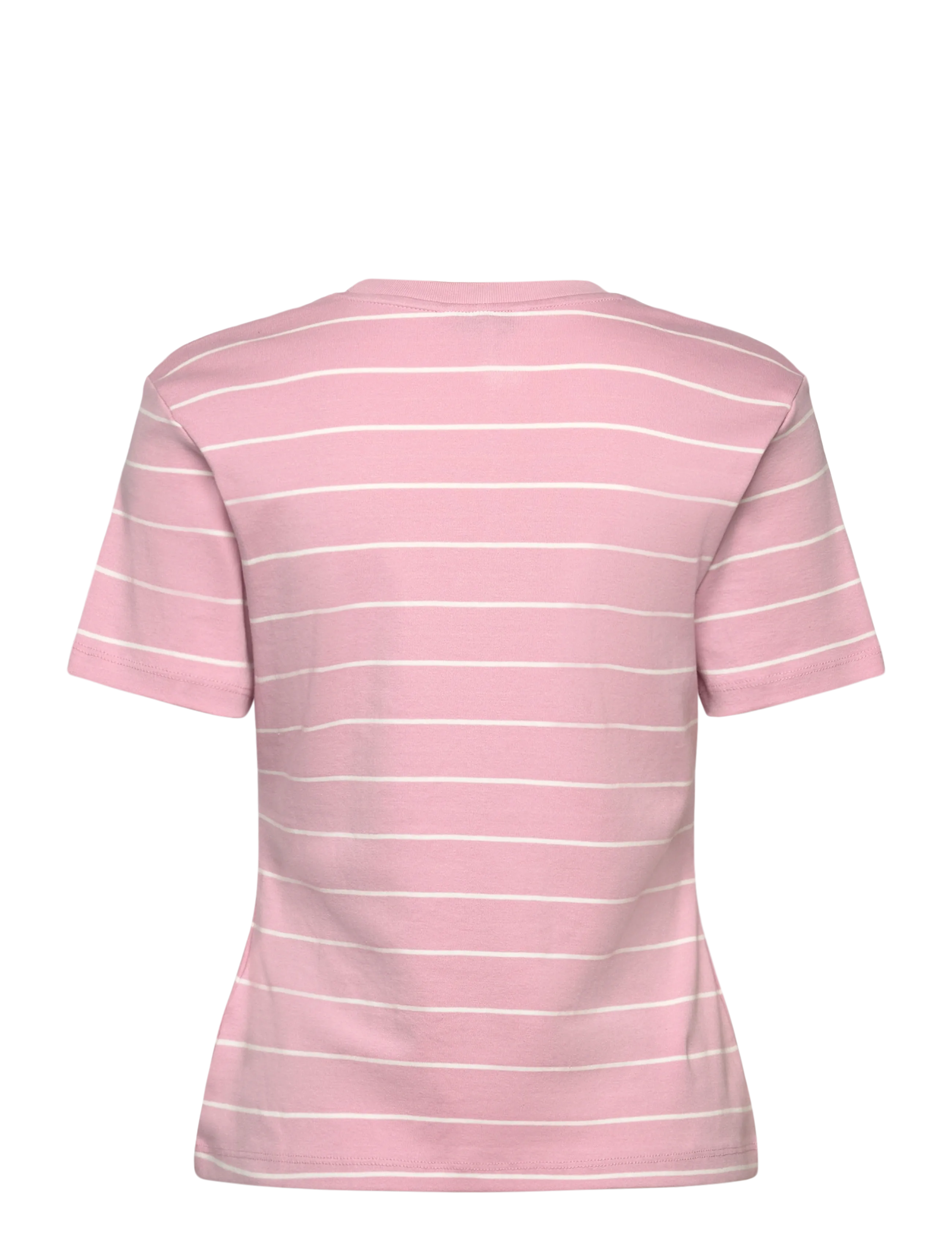 Tommy Hilfiger - SLIM CODY C-NK SS - t-särgid - fine stp bonita pink   ecru - 2